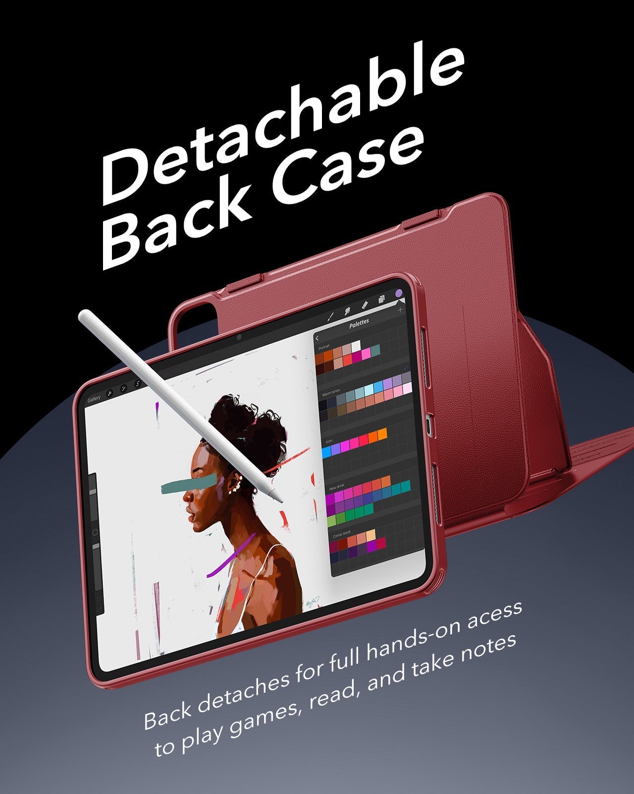 iPad Pro 11" (2025) Bundle Shift Magnetic Case & Armorite® Paper-Feel Protection - Red ESR ESR