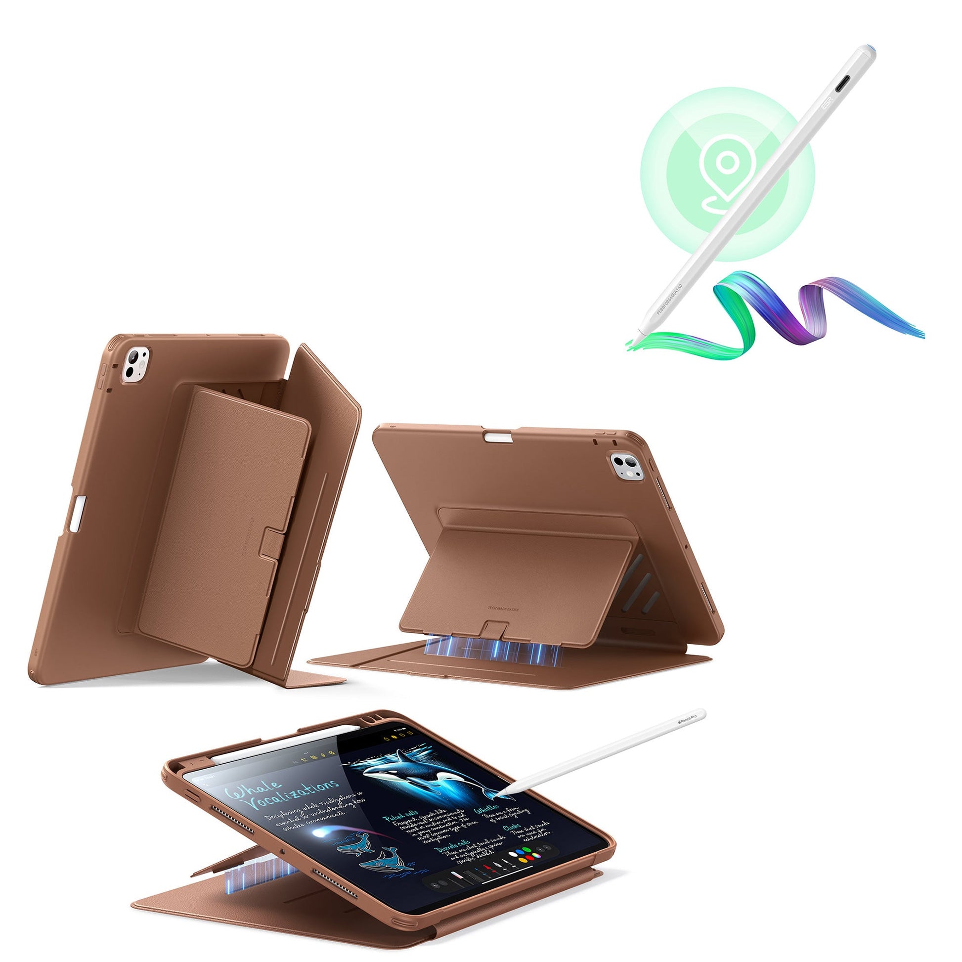 iPad Pro 11″ (2025) Flip Magnetic Case with Pencil Bundle - Brown ESR ESR