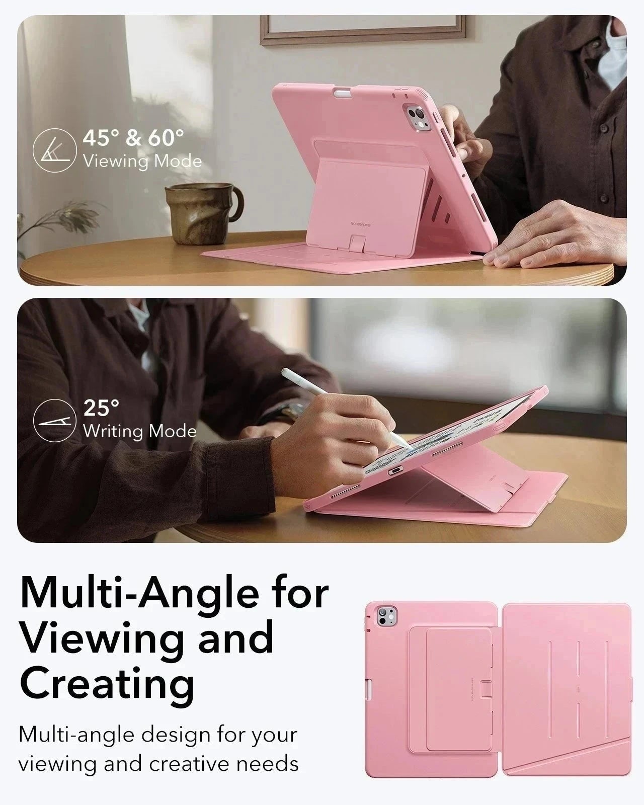 Cute Pink iPad Pro(M5) 11-inch Case with Pencil Holder | ESR Flip