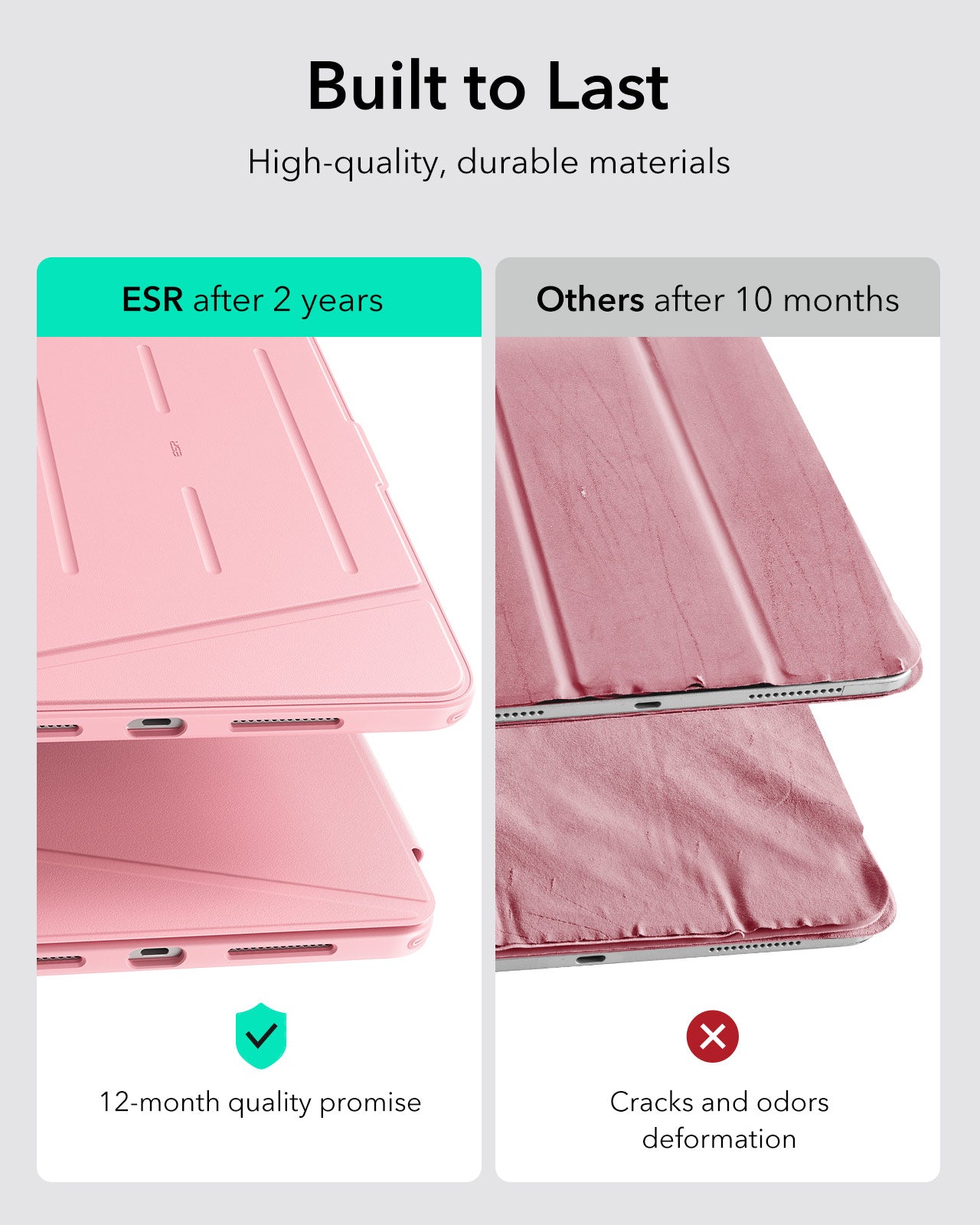 Cute Pink iPad Pro(M5) 11-inch Case with Pencil Holder | ESR Flip