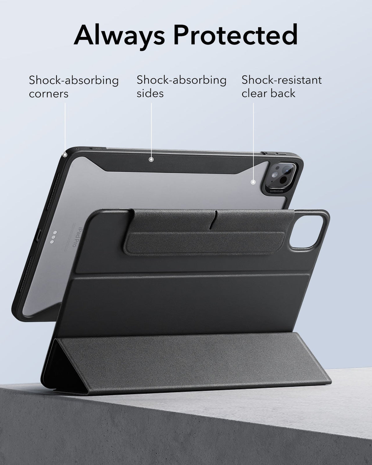 Shatter Bundle Black iPad Pro 11-inch M5 Case & 3X Shatter Protection | ESR Hybrid