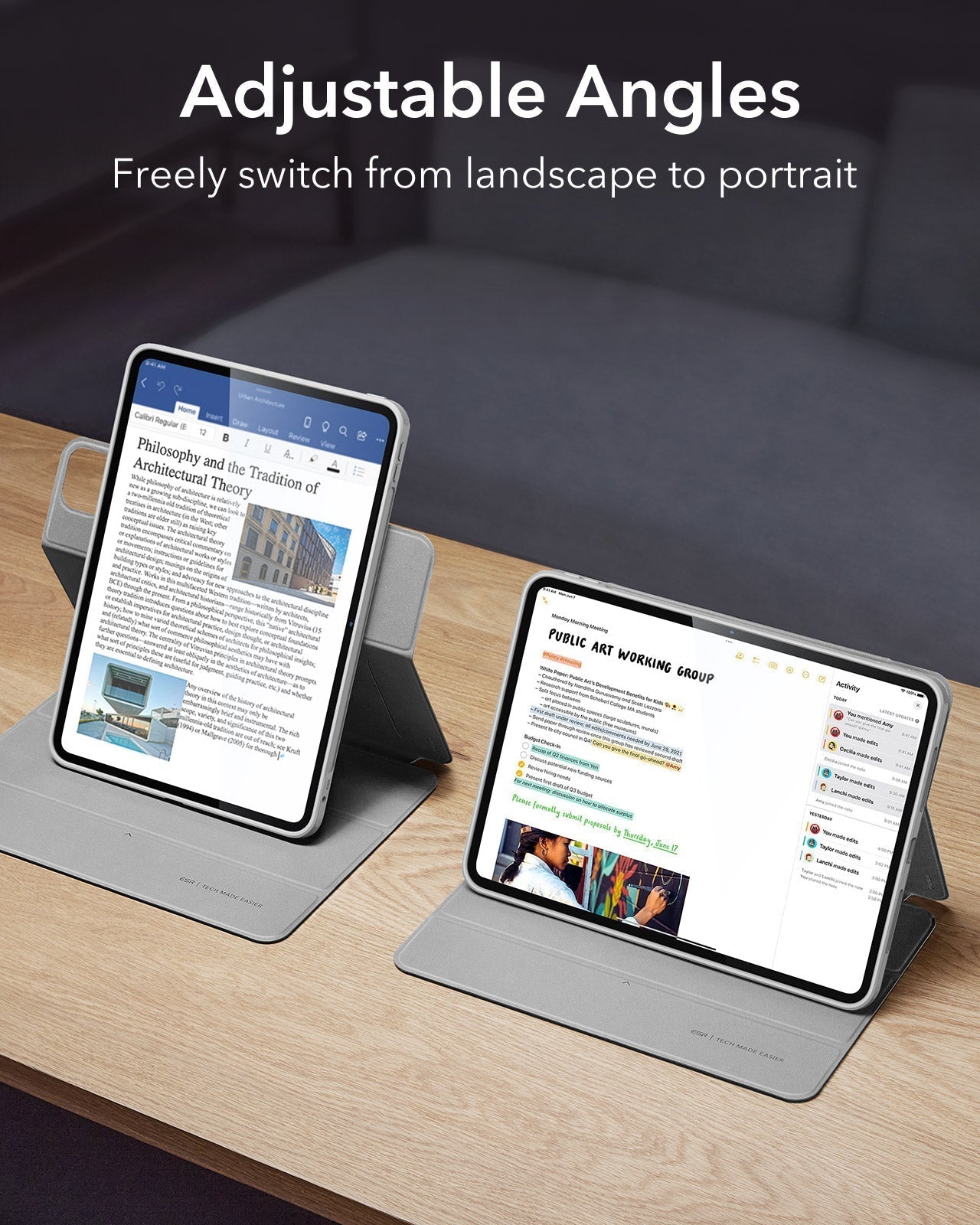 iPad Pro 11ʺ (2025) Rebound Hybrid Case 360 - Grey ESR ESR