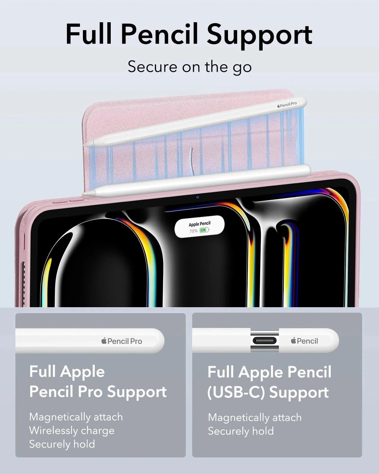 Pink iPad Pro 11 Case with Apple Pencil Holder (M5,2025)|ESR