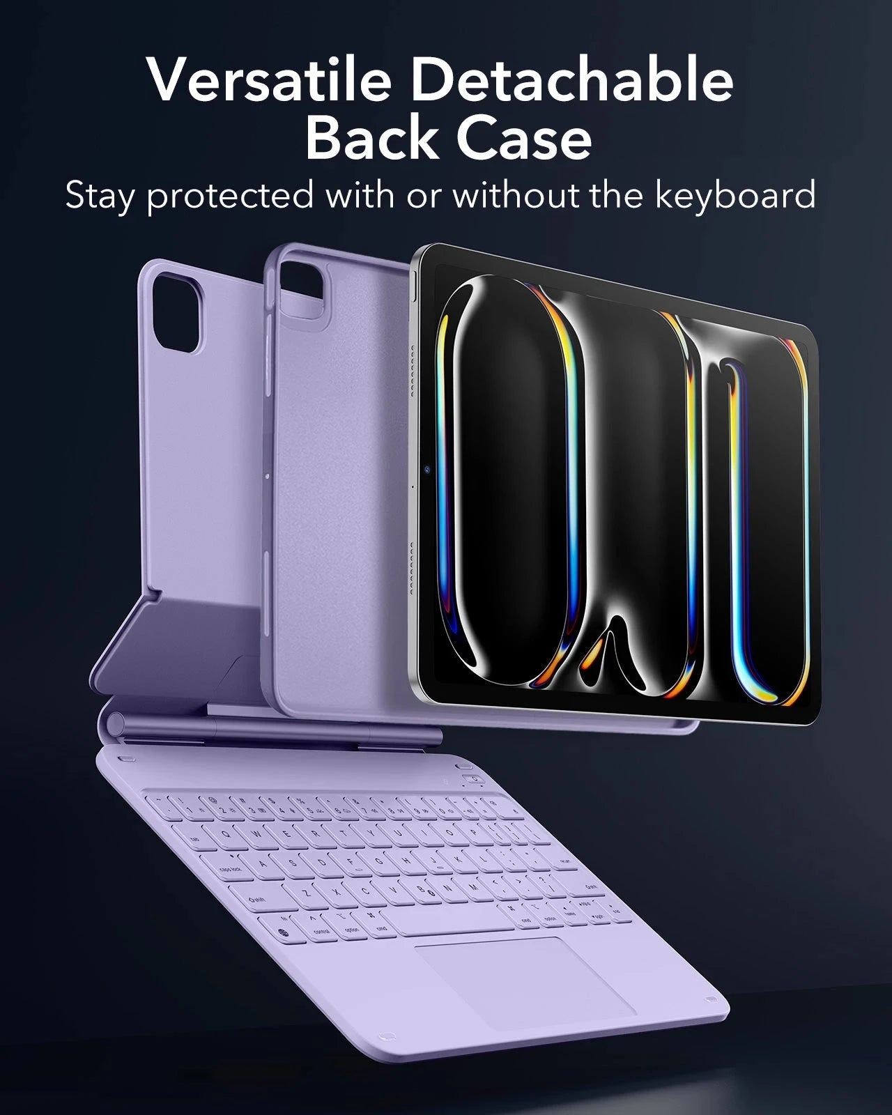 iPad Pro 11ʺ (2025) Bundle Rebound Magnetic Keyboard Case 360 & Armorite Screen Protectors - US Layout-Purple ESR ESR