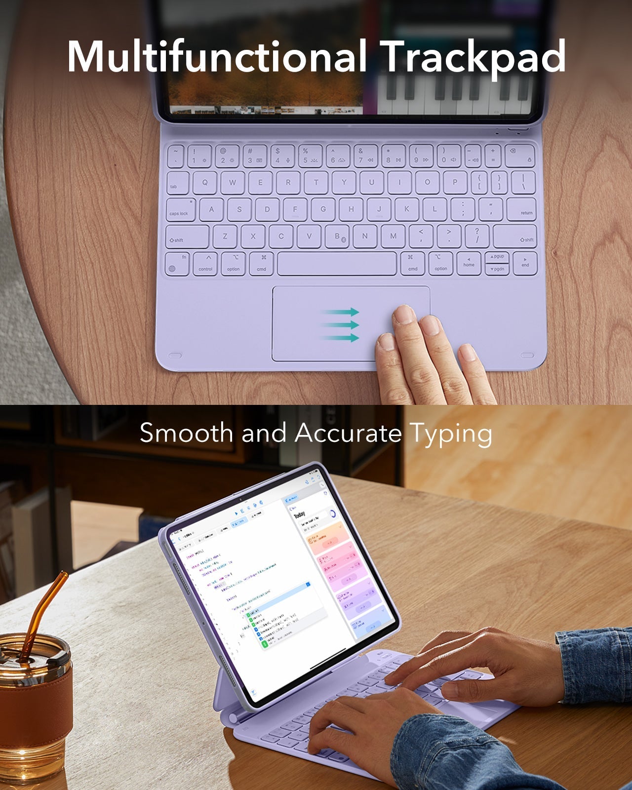 iPad Pro 11ʺ (2025) Bundle Rebound Magnetic Keyboard Case 360 & Armorite Screen Protectors - US Layout-Purple ESR ESR