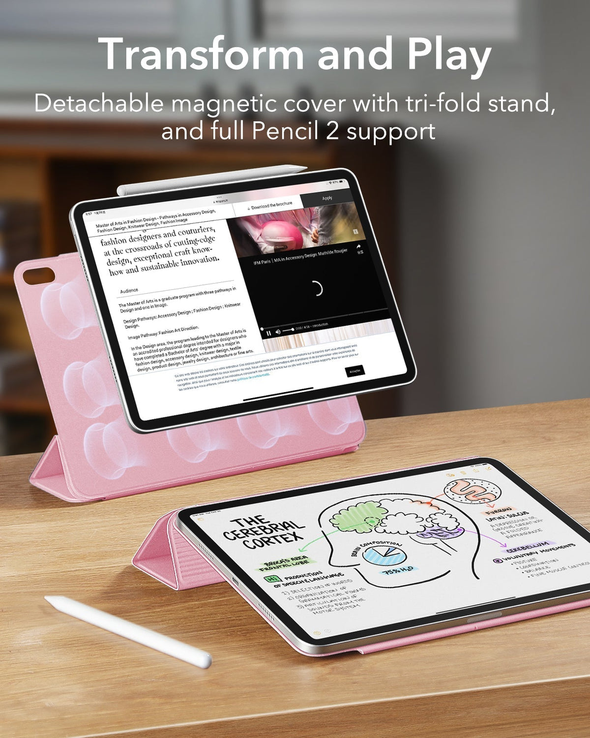 Pink Ipaf Pink iPad Pro 11-inch M5 Case & Paper-Like Screen Protector|ESR Rebound