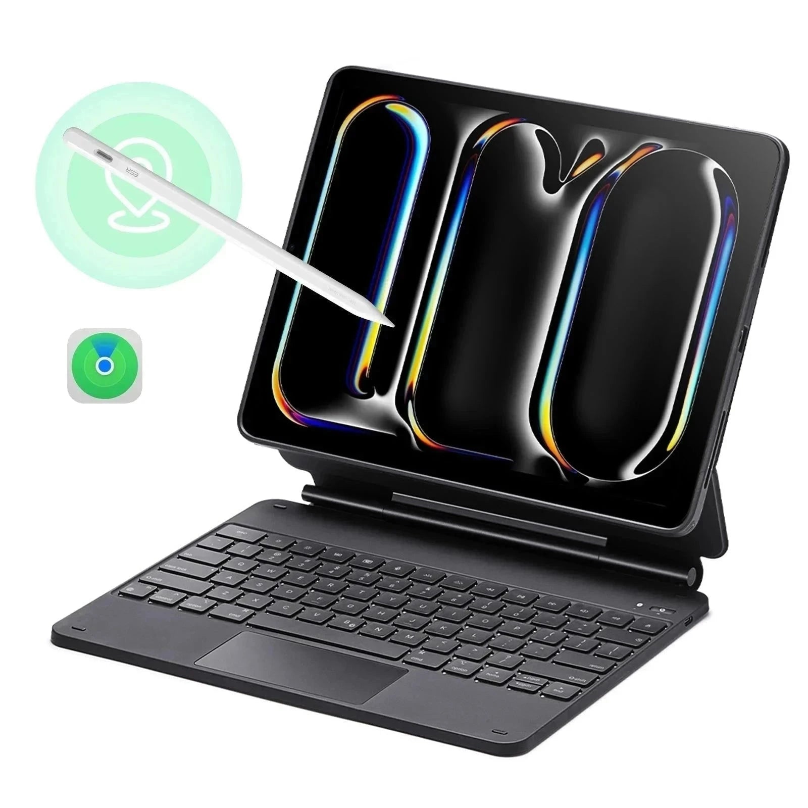 Anthrazit iPad Pro 11(M5) Bluetooth Tablet Tastatur Hülle mit