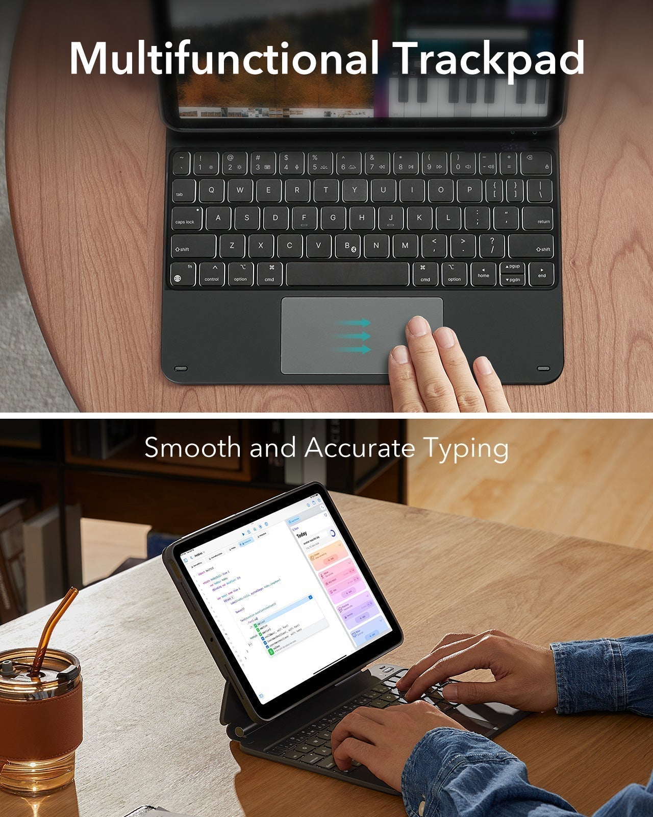 Black iPad Pro 13 (M5) Keyboard Case with Find-My Pencil|ESR