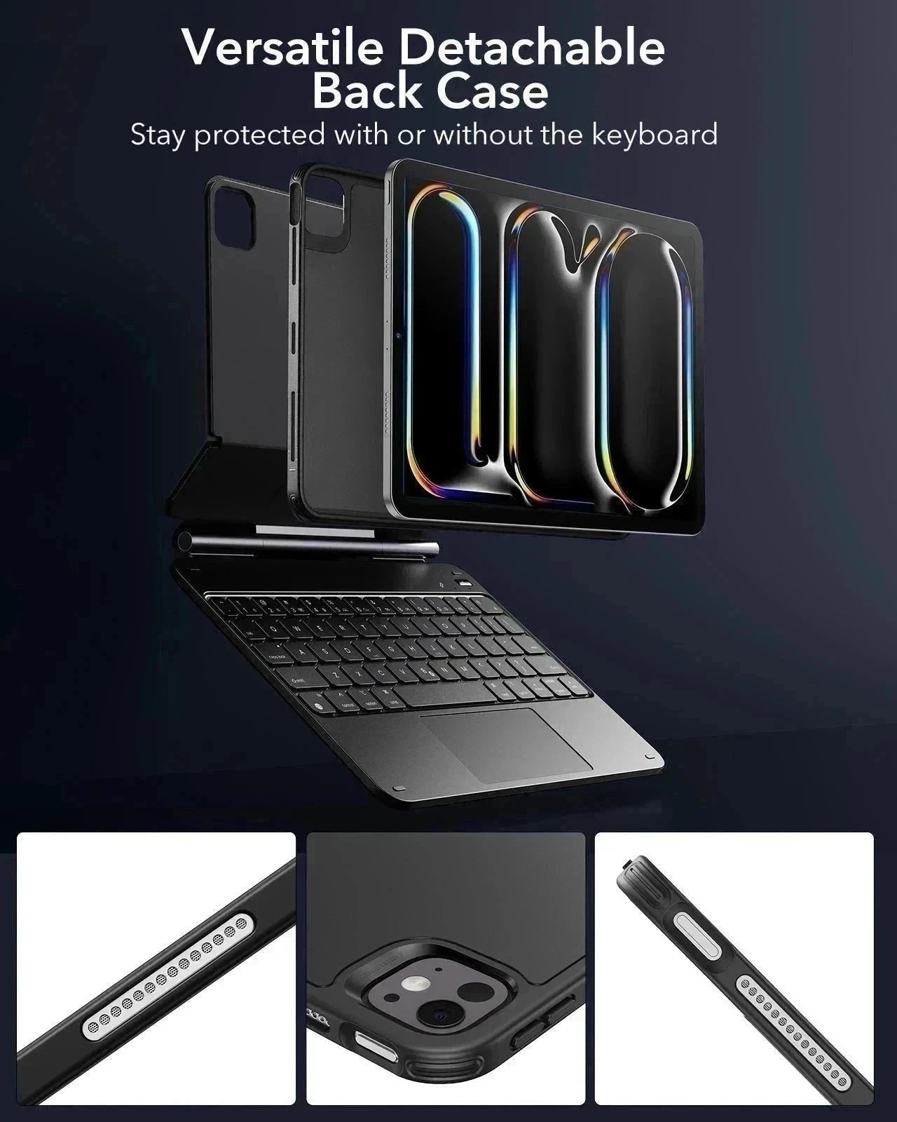 Black iPad Pro 11(M5) Drawing Bundle: Keyboard ,Protectors