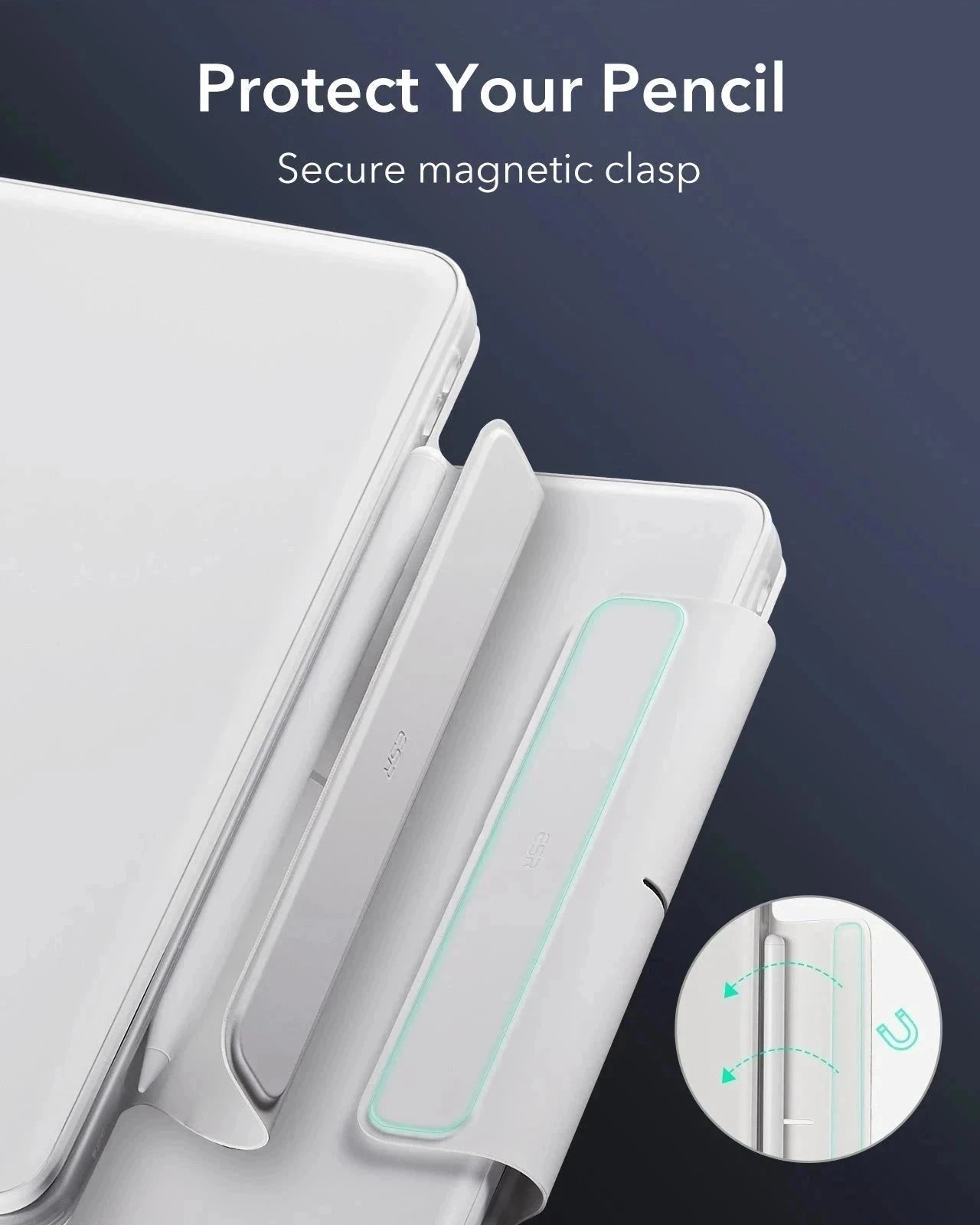 iPad Pro 11ʺ (2025) Rebound Magnetic Keyboard Case 360 Pencil Bundle - US Layout-White ESR ESR