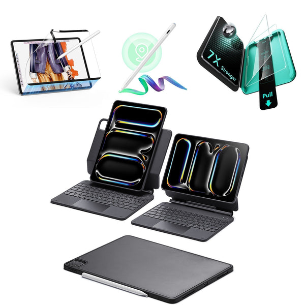 Black iPad Pro 11(M5) Drawing Bundle: Keyboard ,Protectors
