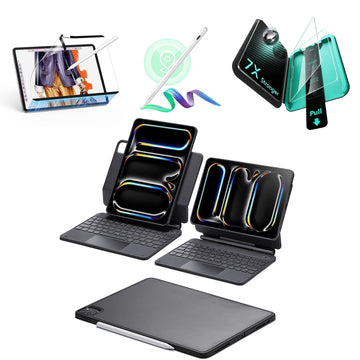 iPad Pro 13ʺ (2025) Bundle Rebound Magnetic Keyboard Case 360, Digital Pencil & Screen Protectors - UK Layout-Black ESR ESR