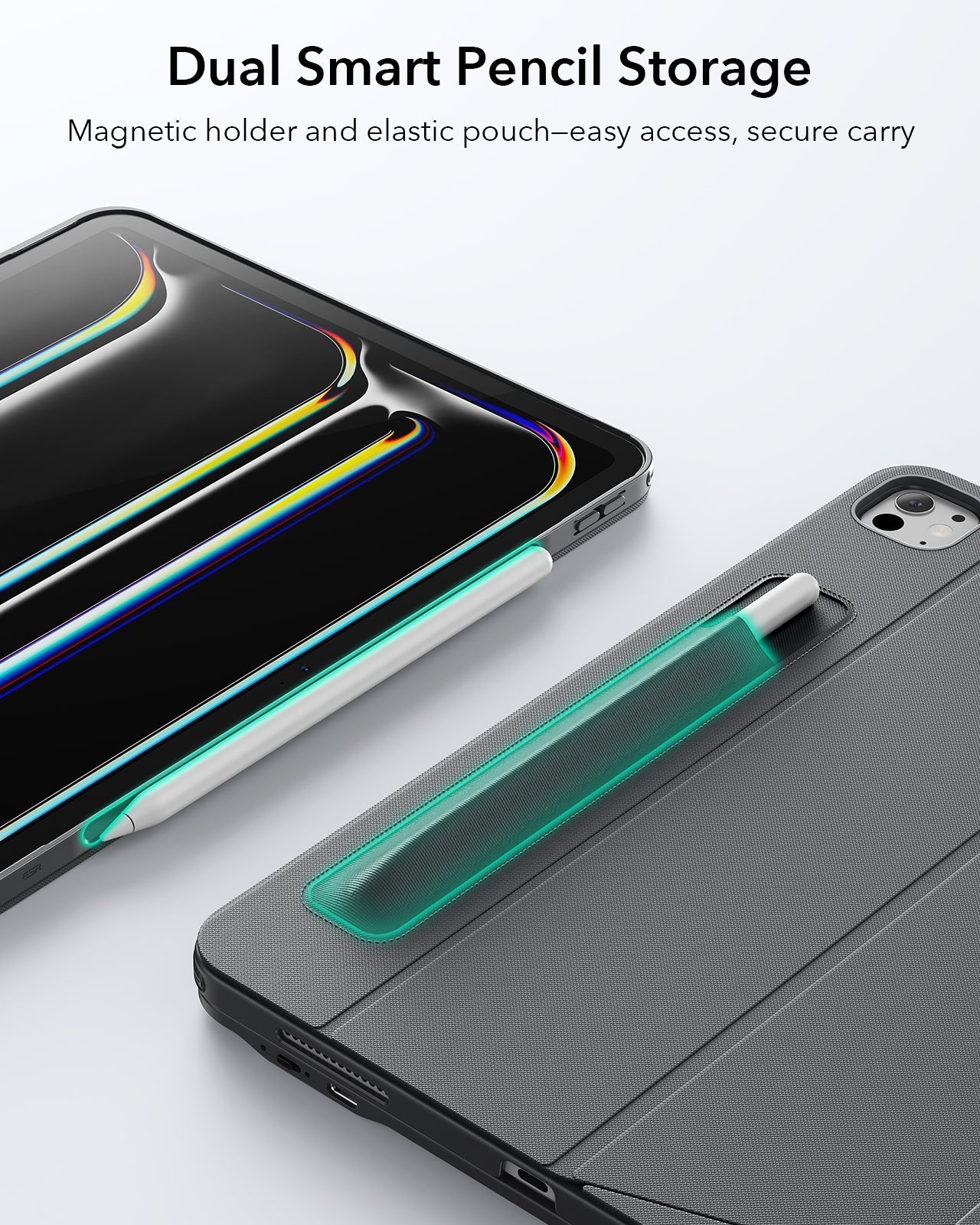 iPad Pro 11 2025 Detachable Keyboard Case with Magnetic Pen Holder -dual smart pencil storage