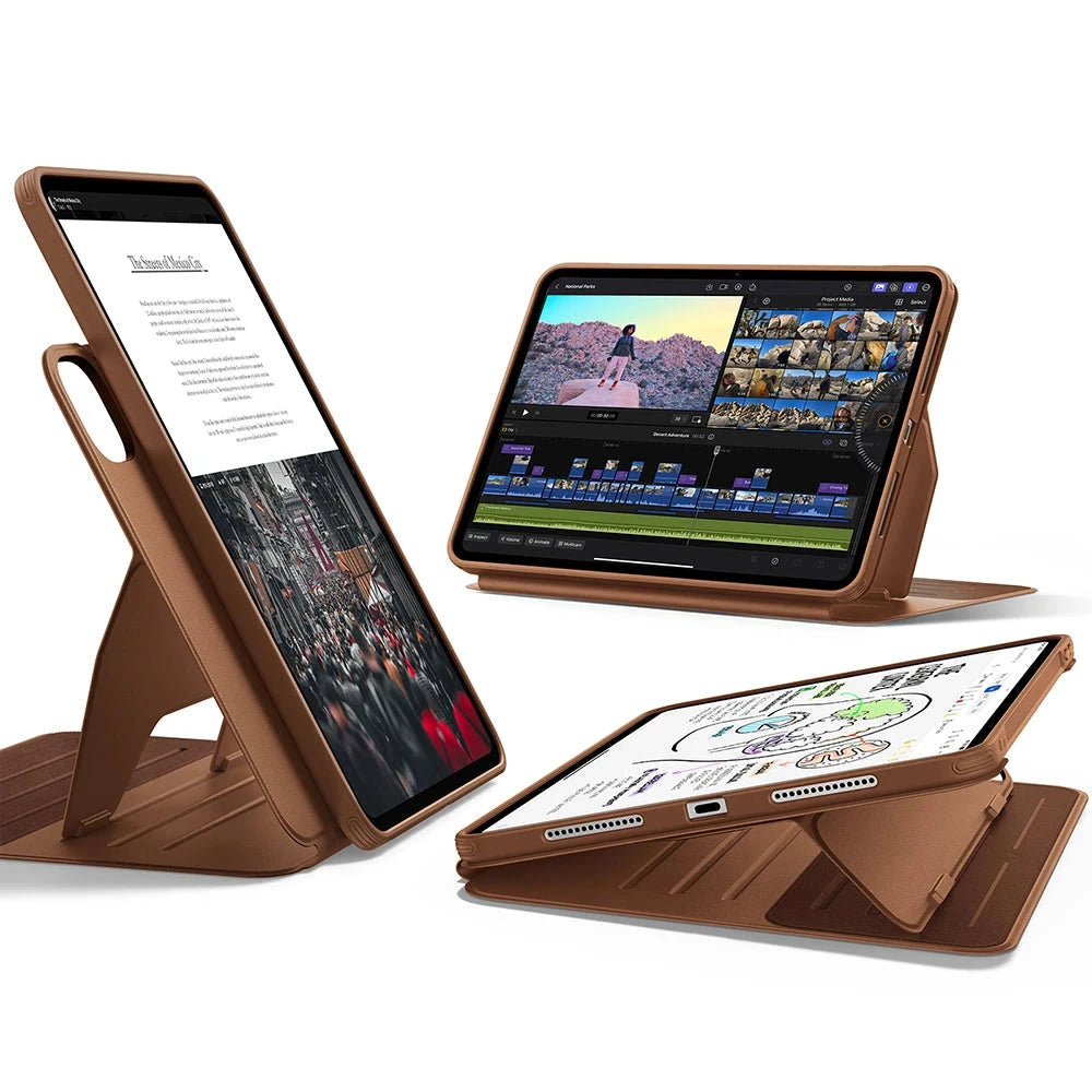 Durable Brown iPad Pro 11 Case & Cover (M5) with Stand | ESR Shift
