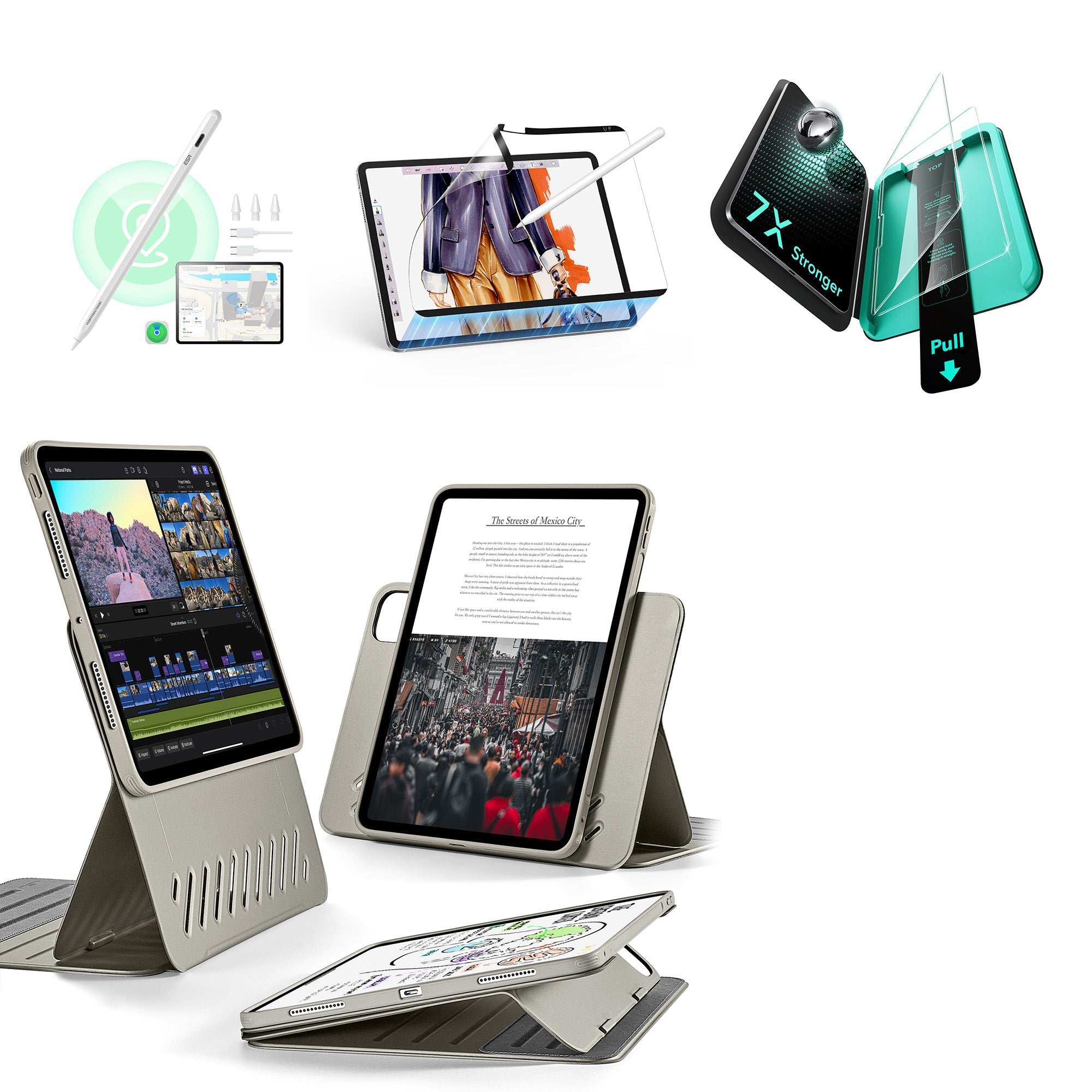 Titanium iPad Pro 11-inch(M5) Drawing Bundle & Removable Case|ESR