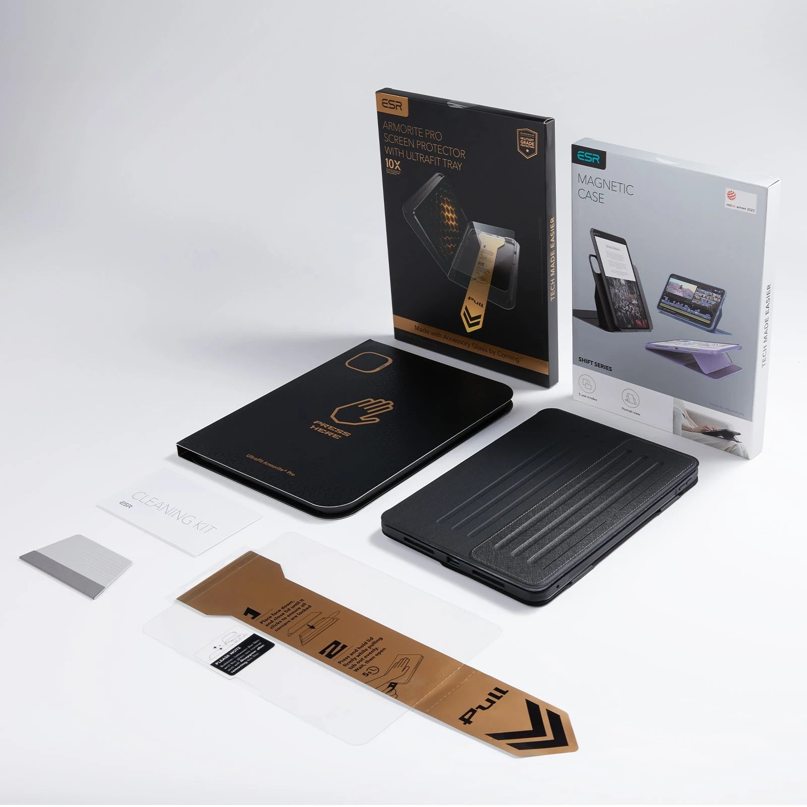 iPad Pro 11" (M5) 2025 Bundle Shift Magnetic Case & Armorite Pro Screen Protector With UltraFit Tray