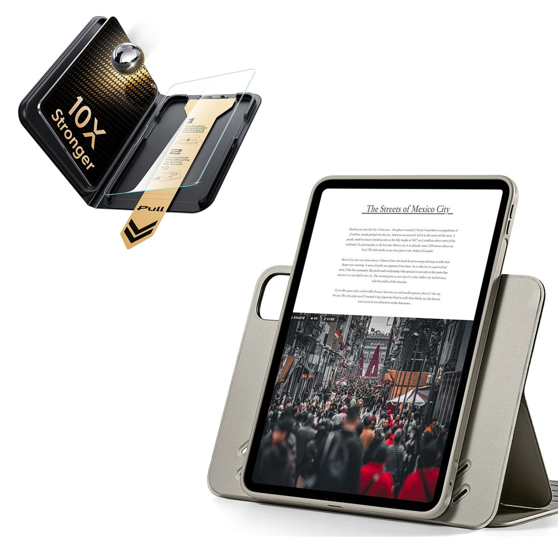 iPad Pro 11" (M5) 2025 Bundle Shift Magnetic Case & Armorite Pro Screen Protector With UltraFit Tray - Titanium