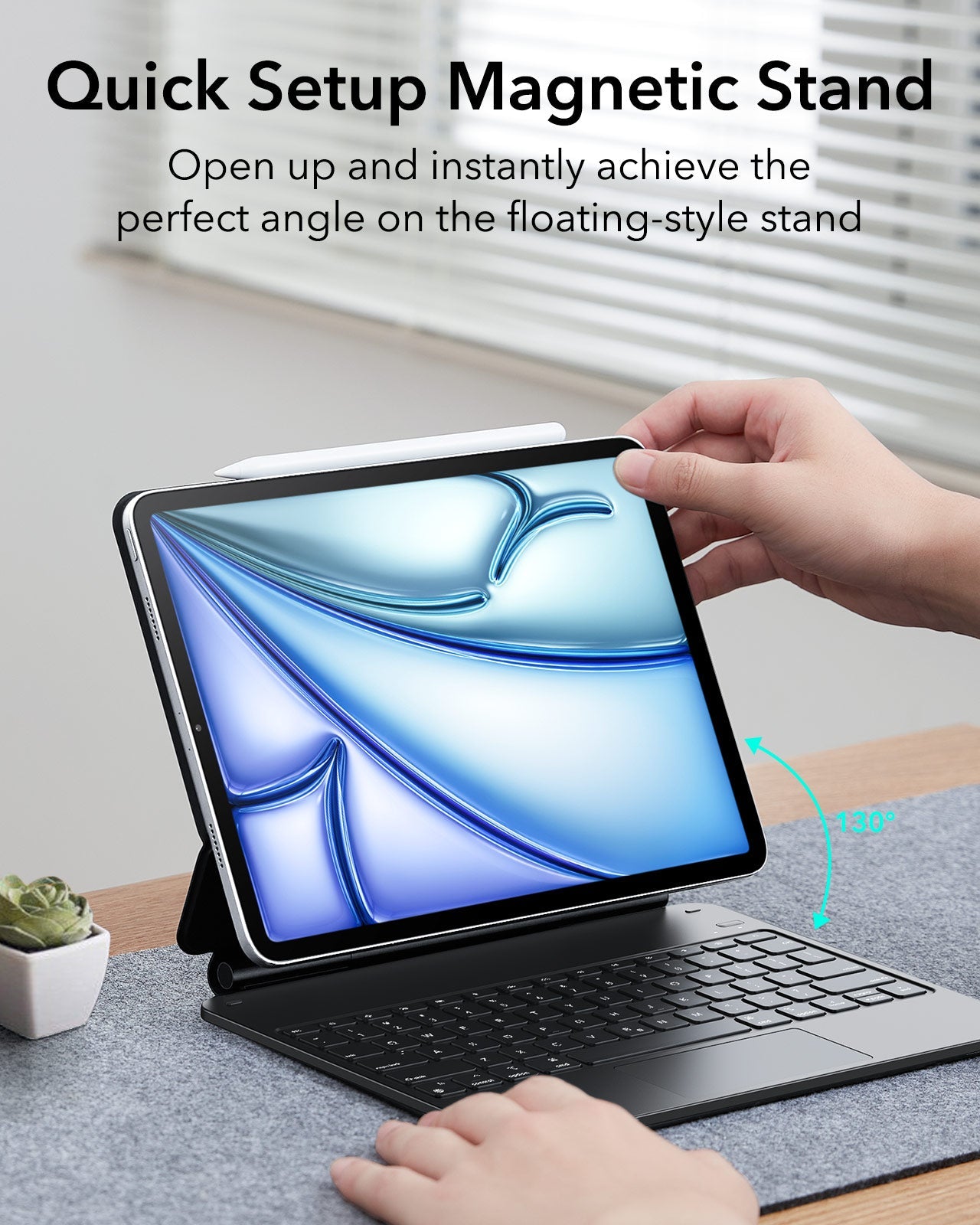 Black Magnetic Keyboard Case for Apple iPad Pro 6th Gen - ESR Rebound