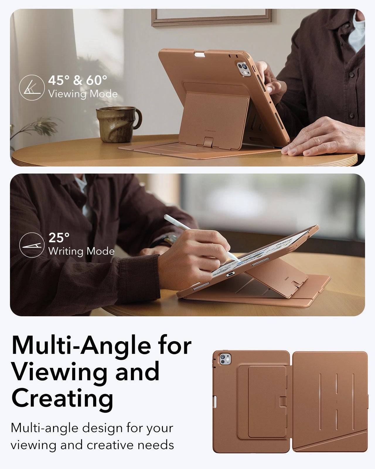 iPad Pro 13" (2024) Flip Magnetic Case with Pencil Holder - Brown ESR ESR