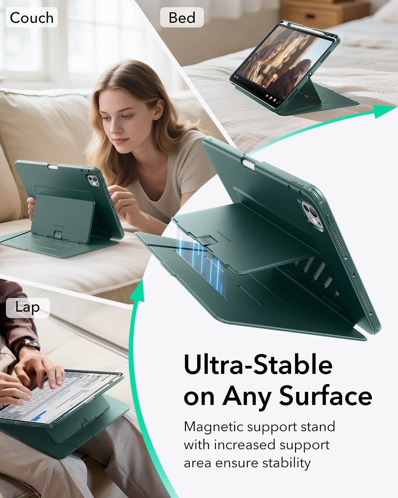 iPad Pro 13" (2024) Flip Magnetic Case with Pencil Holder - Green ESR ESR