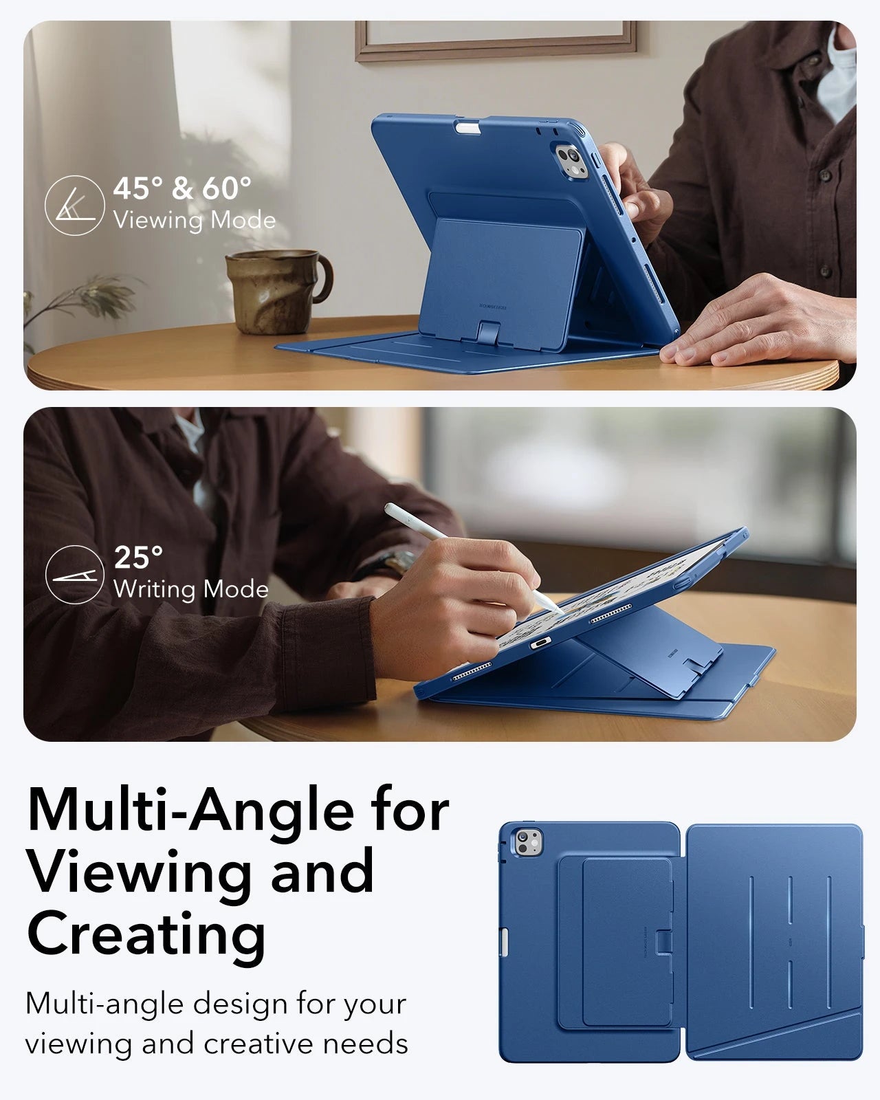 iPad Pro 13" (2024) Flip Magnetic Case with Pencil Holder - Navy Blue ESR ESR