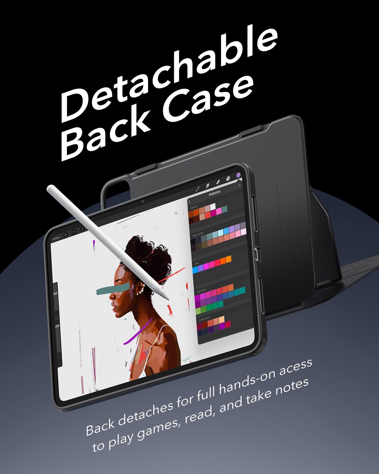 新品未使用 ESR iPad Pro13 Shiftケース ブラック Black Shift iPad Pro 13 Case (M4) with Stand and Pencil Holder - ESR