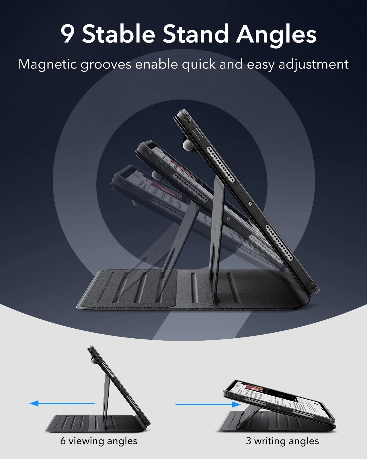 Black Shift iPad Pro 13 Case (M4) with Stand and Pencil Holder - ESR