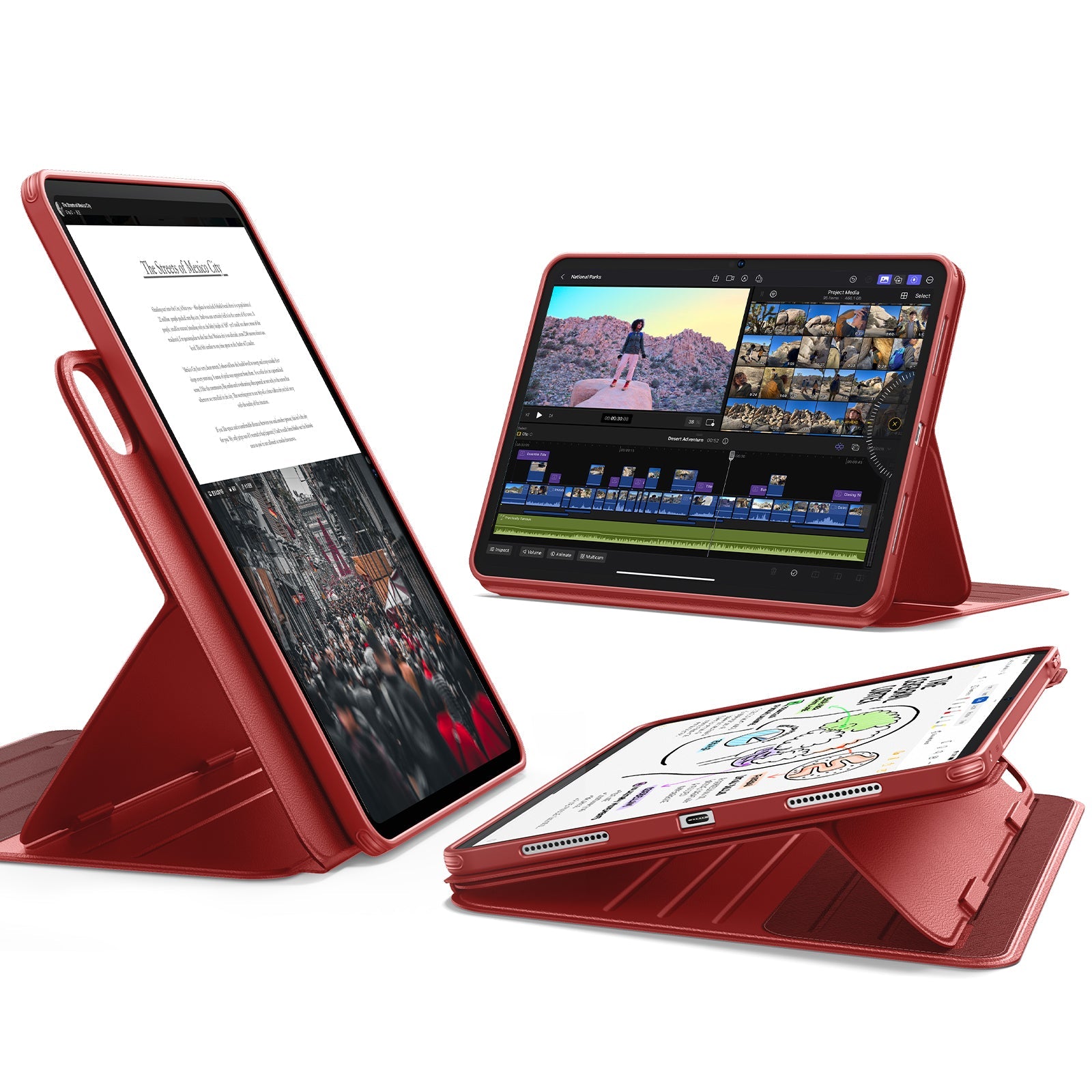 Red Removable Magnetic iPad Cover for Apple iPad Pro 13 (M5)|ESR Shift