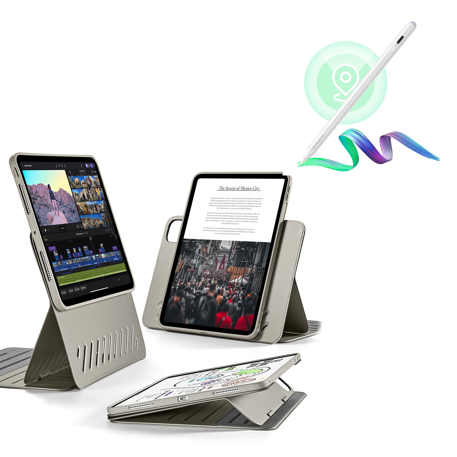 iPad Pro 13″ (2024) Shift Magnetic Case with Pencil Bundle - Titanium ESR ESR