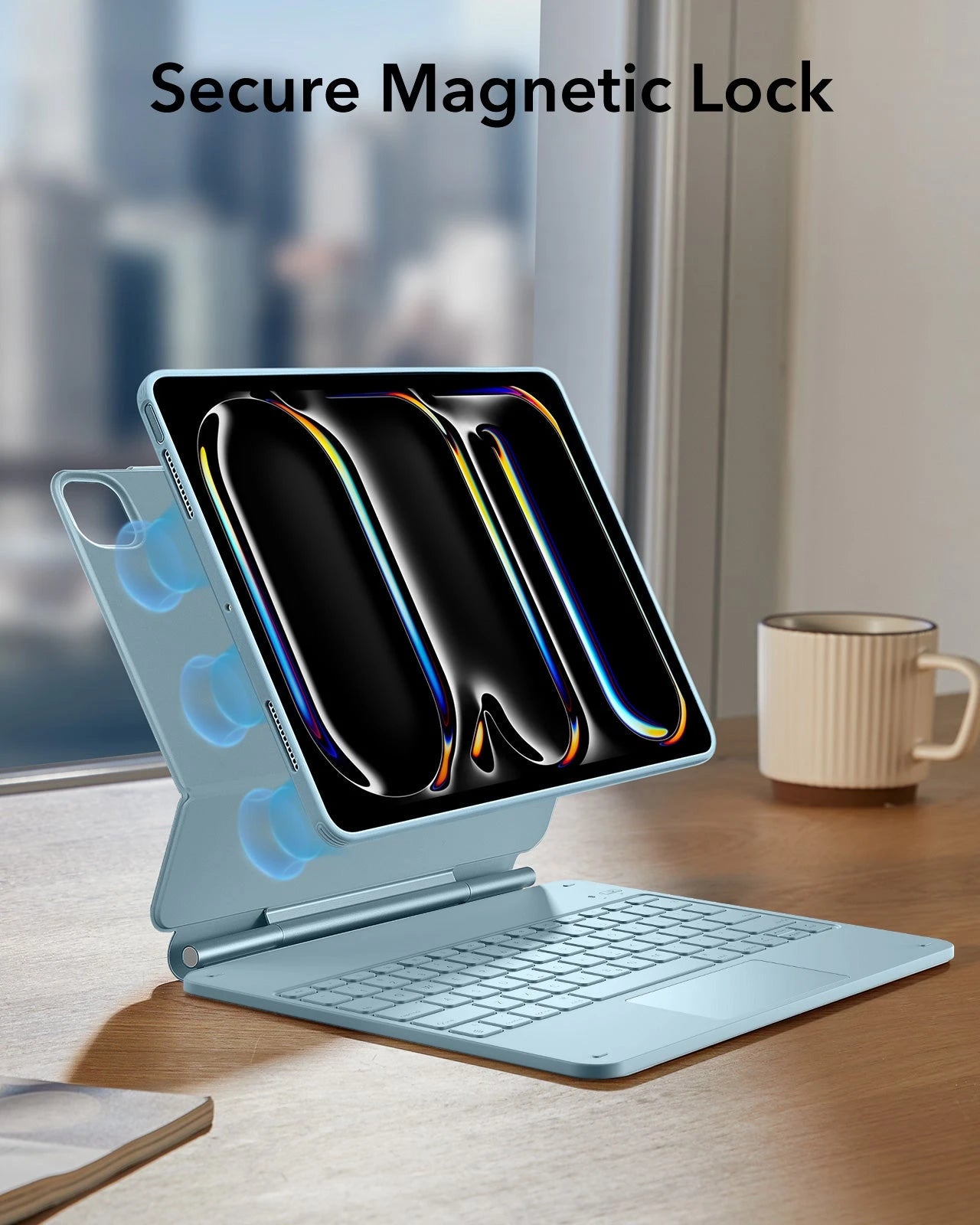ipad_pro_13_inch_magnetic_keyboard_case_360_with_blue_case-Secure Magnetic lock