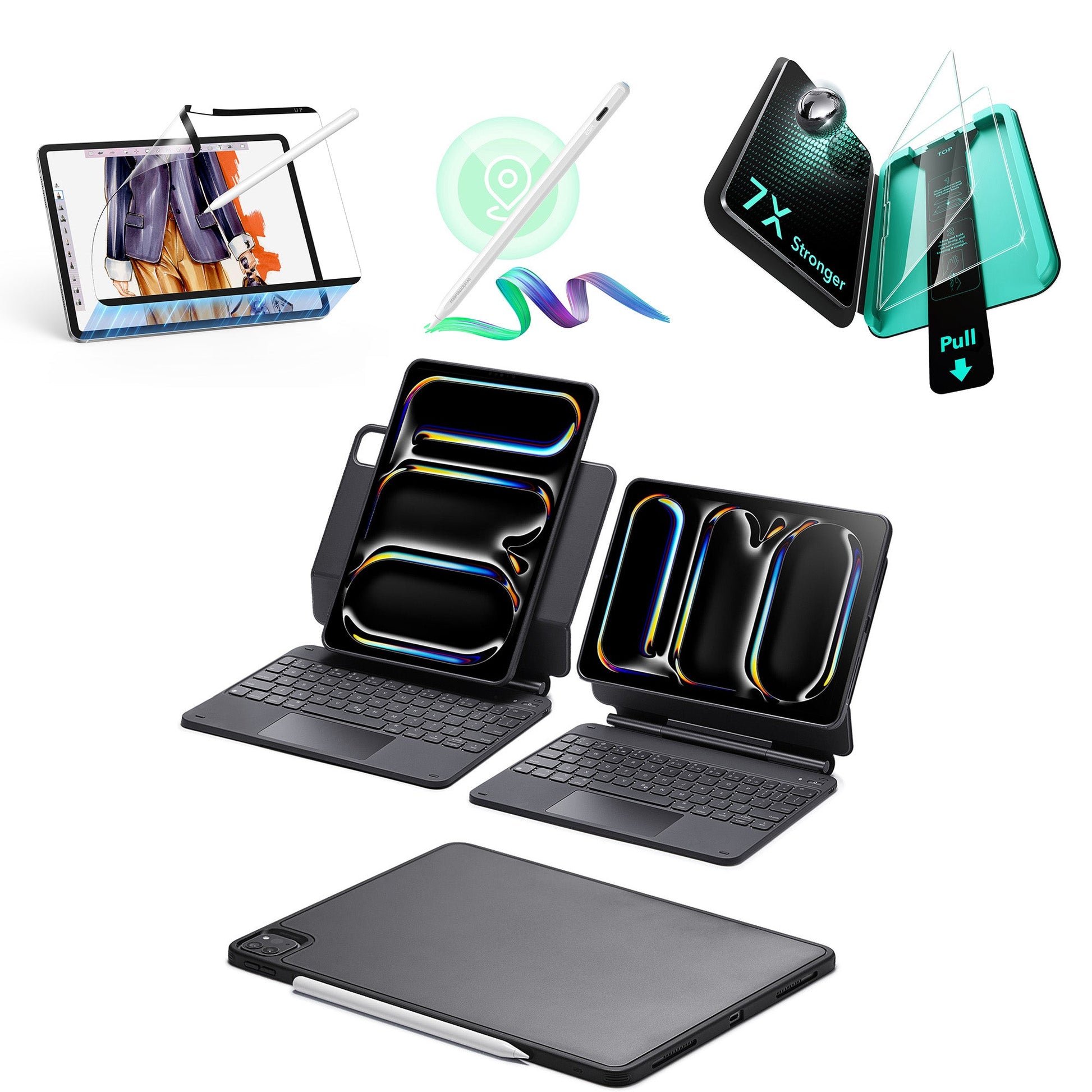 esr gear ipad case iPad Pro 13ʺ (2025) Bundle Rebound Magnetic Keyboard Case 360, Digital Pencil & Screen Protectors