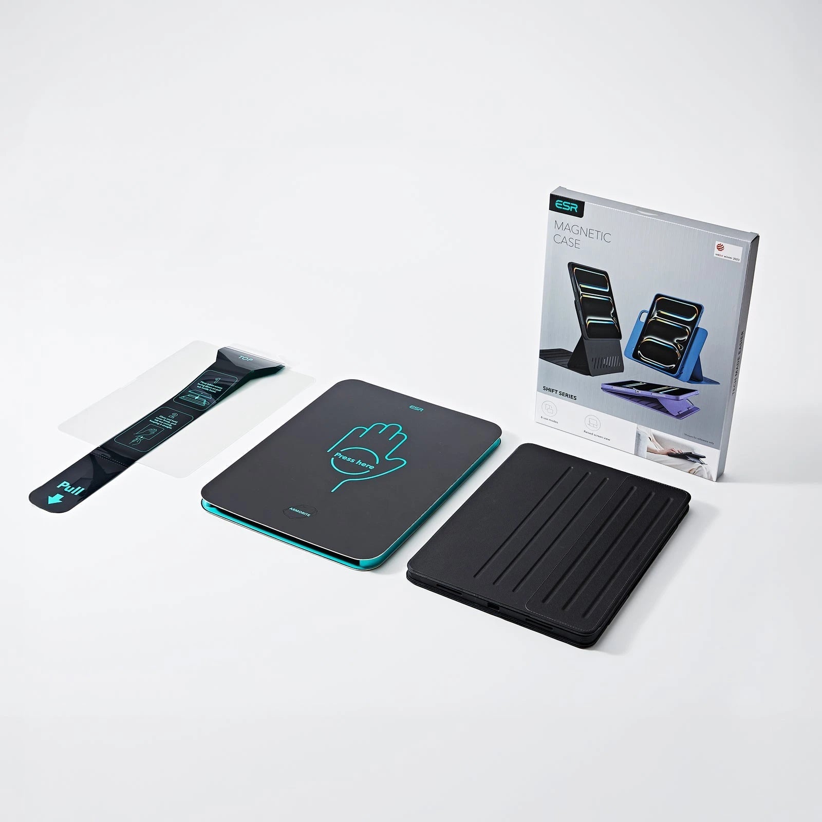 ESR iPad Pro 13 M5 Black Shift Case & Armorite Paper-Feel Glass Bundle
