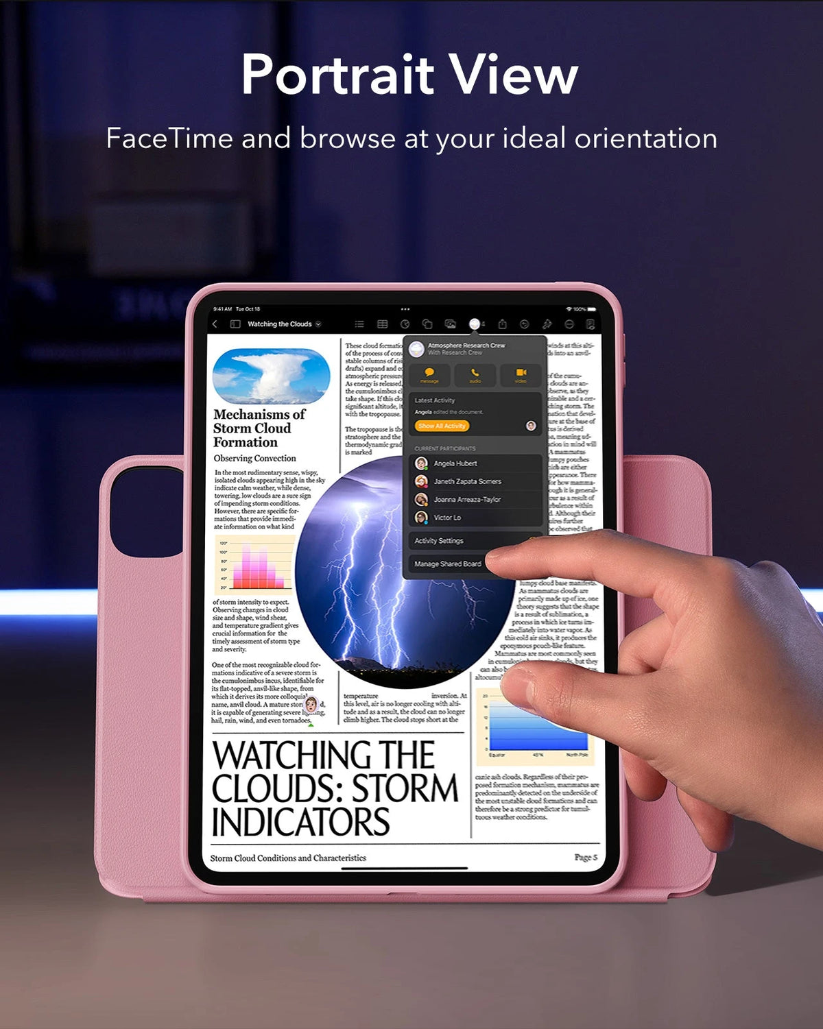 iPad Pro 13" (2025) Bundle Shift Magnetic Case & Armorite® Paper-Feel Protection - Pink ESR ESR