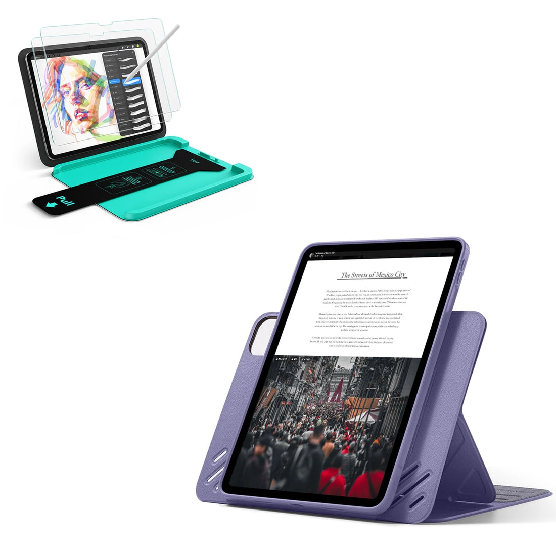 iPad Pro 13" (2025) Bundle Shift Magnetic Case & Armorite® Paper-Feel Protection - Purple ESR ESR