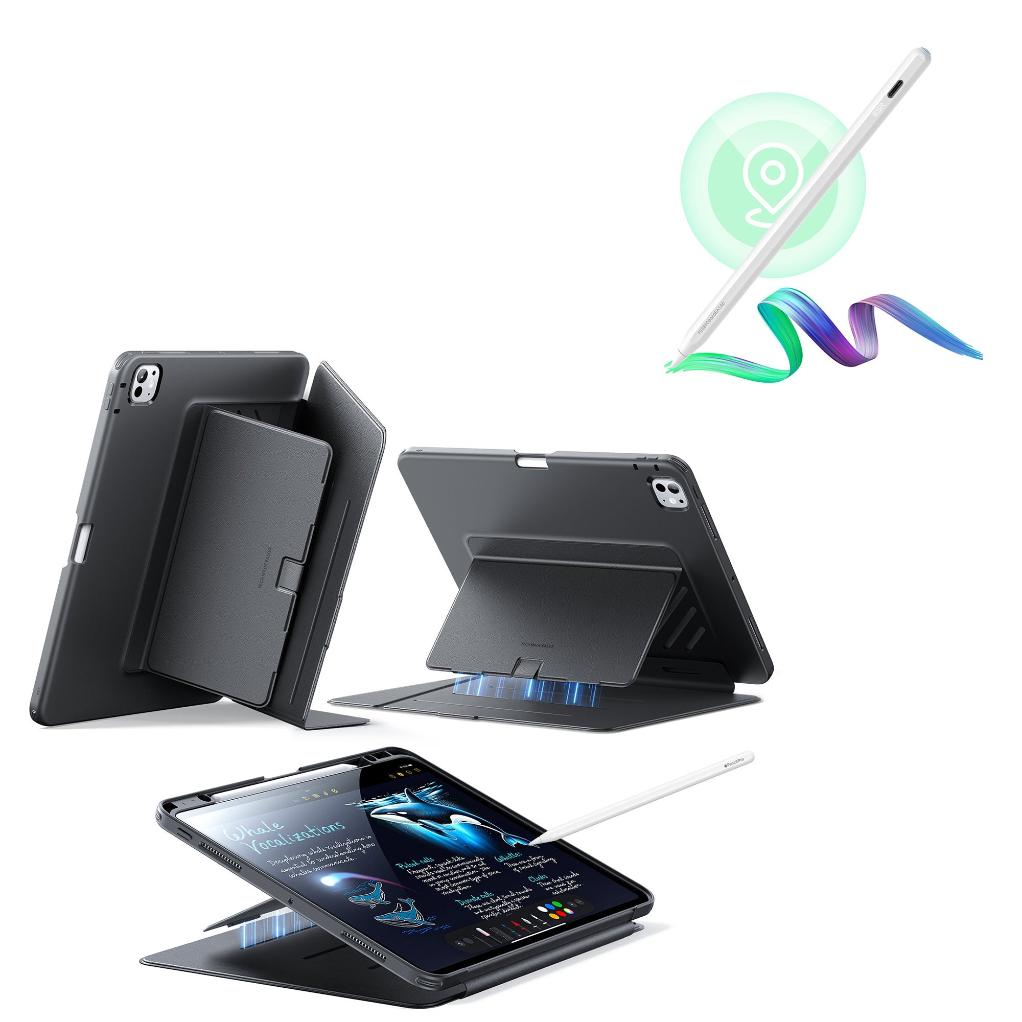 iPad Pro 13″ (2025) Flip Magnetic Case with Pencil Bundle - Black ESR ESR