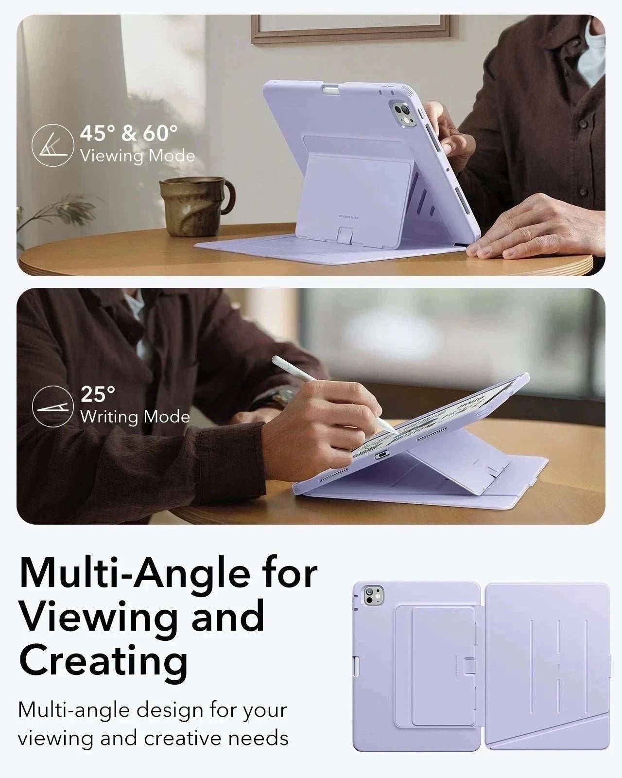 iPad Pro 13" (2024) Flip Magnetic Case with Pencil Holder - Purple ESR ESR