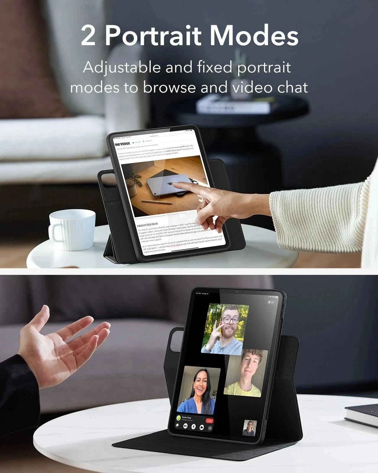 magnetic clear ipad pro 13 inch case with 2 portrait modes