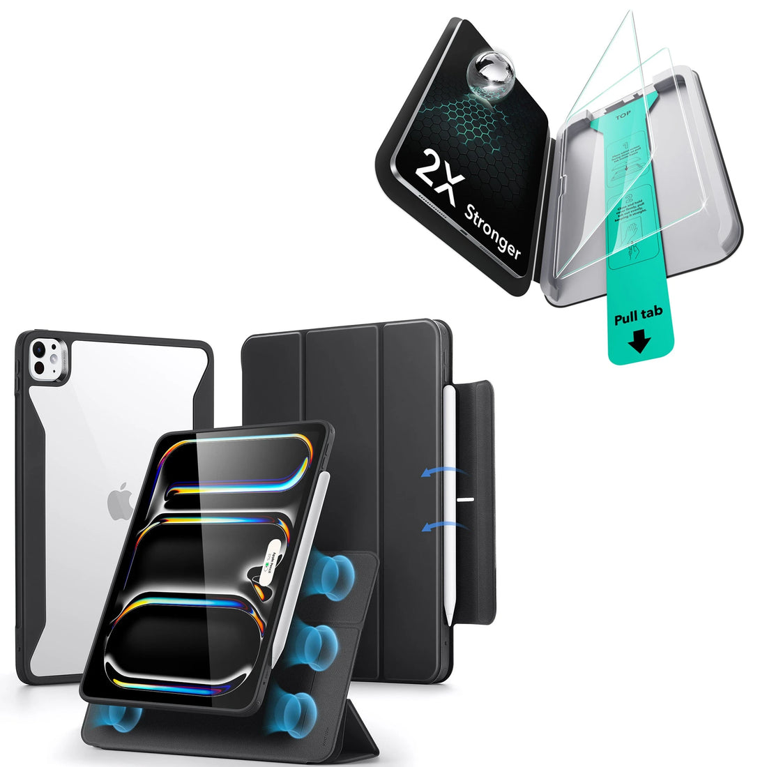 iPad Pro 13ʺ (2025) Rebound Case and Screen Protector Bundle - Black ESR ESR