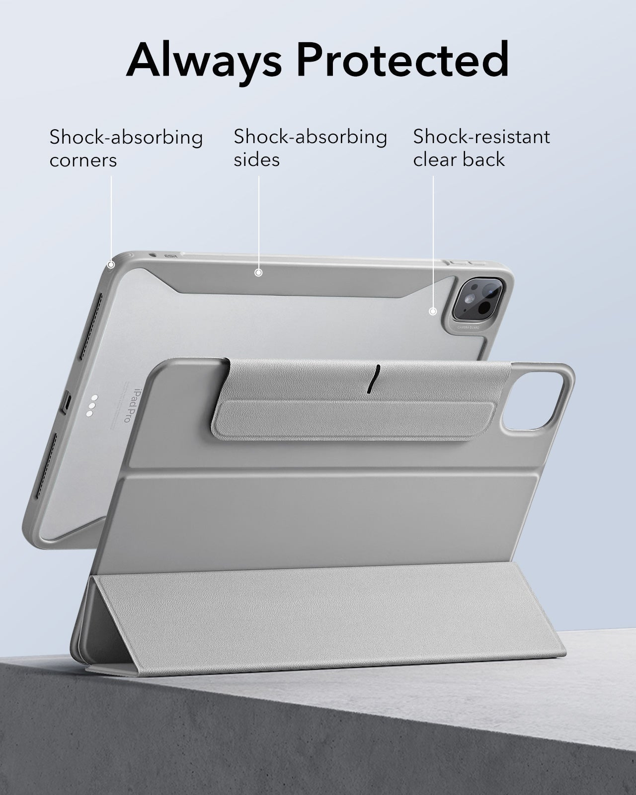 iPad Pro 13ʺ (2025) Rebound Hybrid Case 360 - Grey ESR ESR