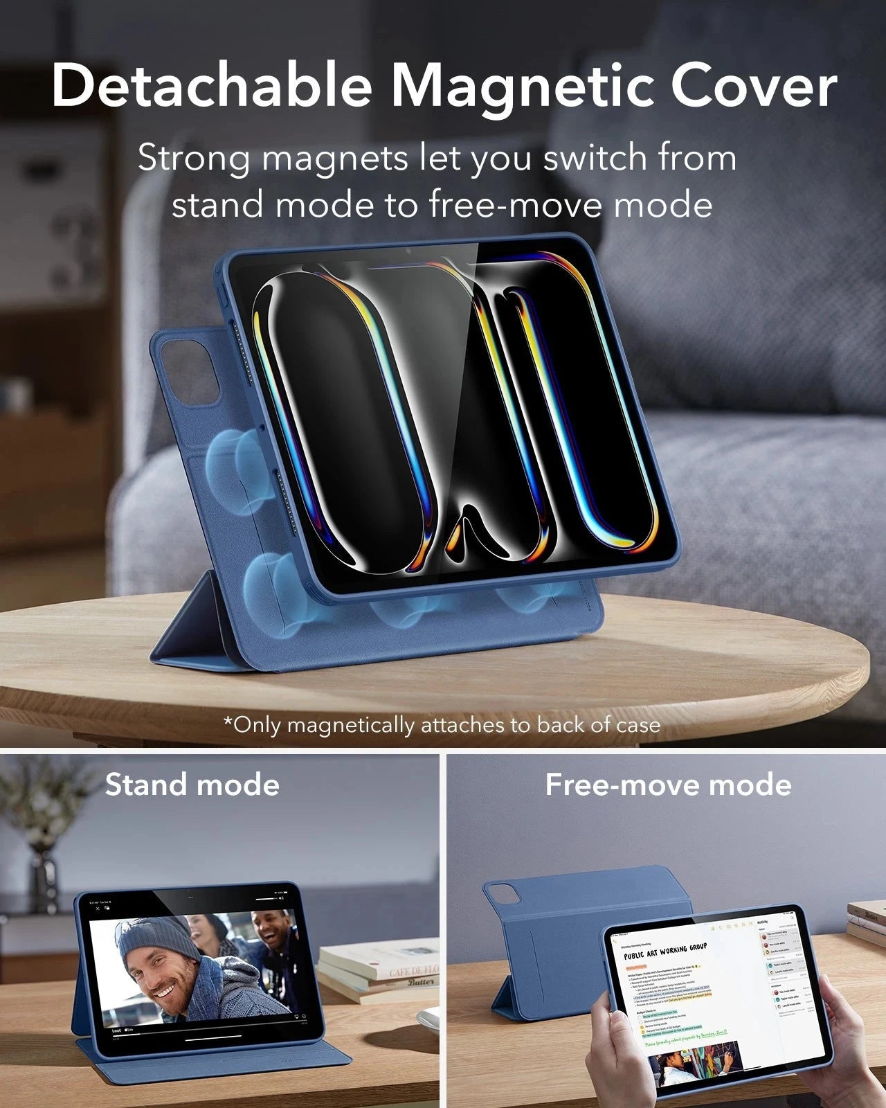 iPad Pro 13ʺ (2025) Rebound Hybrid Case 360 - Navy Blue ESR ESR