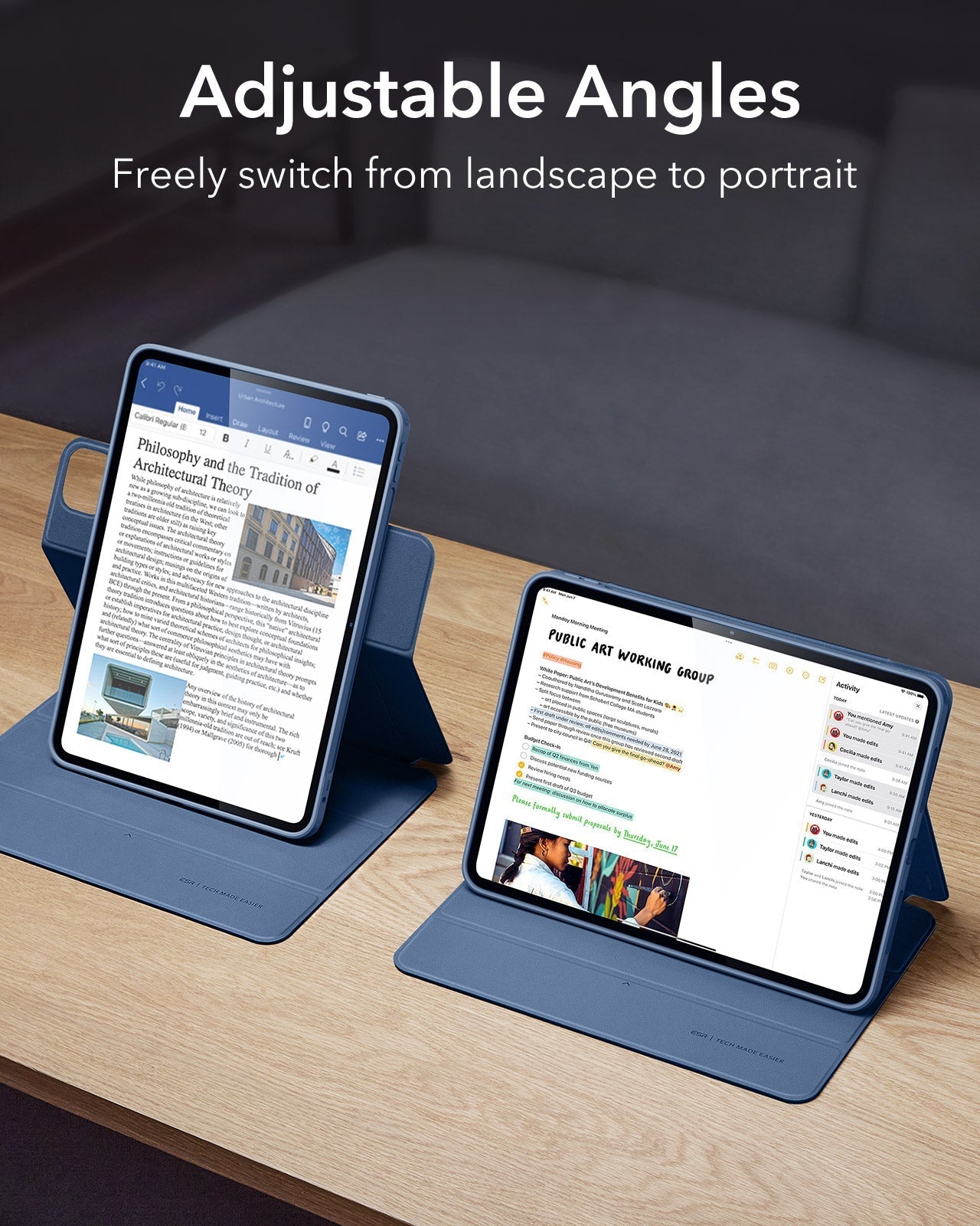 iPad Pro 13ʺ (2025) Rebound Hybrid Case 360 - Navy Blue ESR ESR
