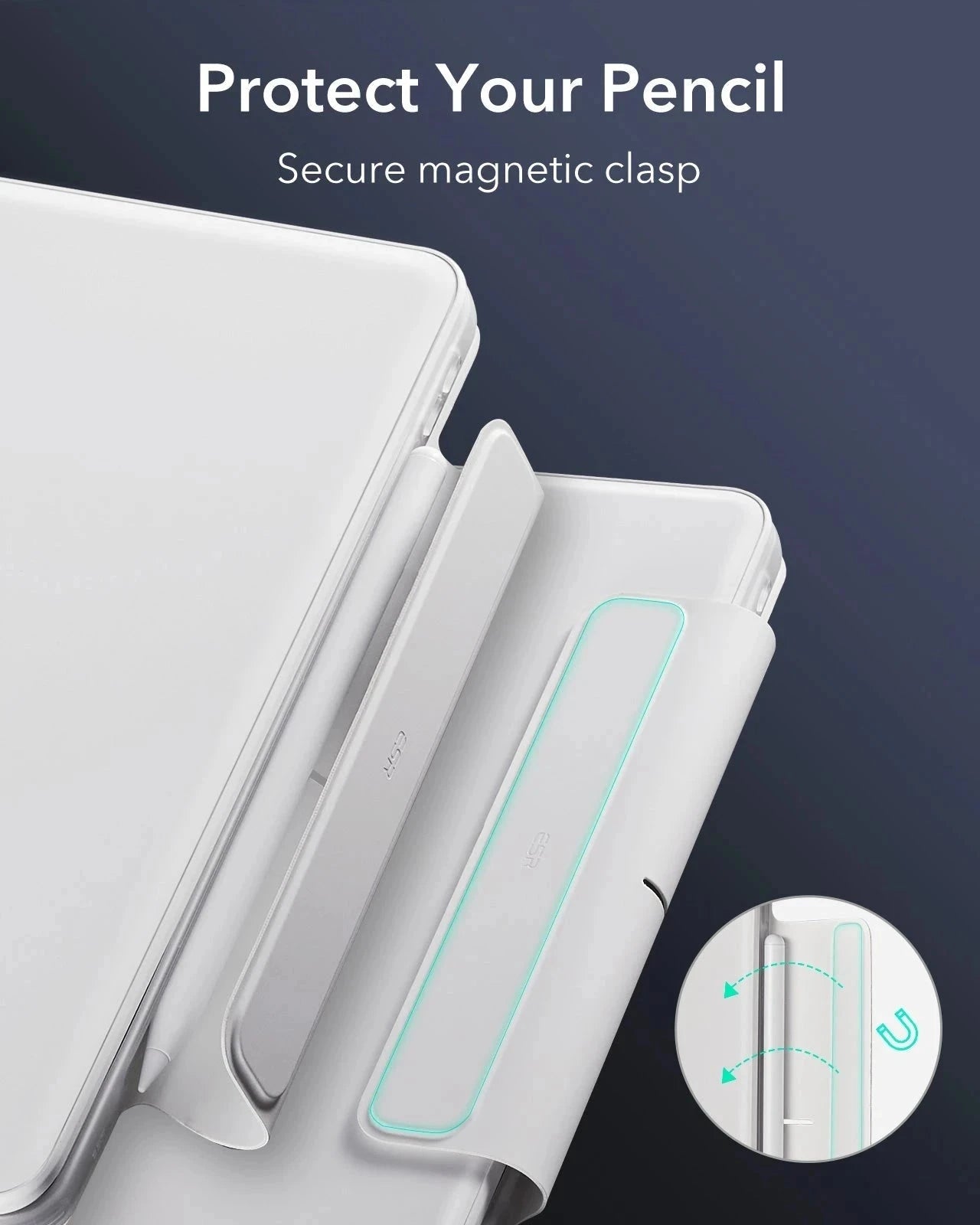 iPad Pro 13" (2025) Rebound Magnetische Tastatur Hülle 360 - DE Layout-Weiß ESR ESR
