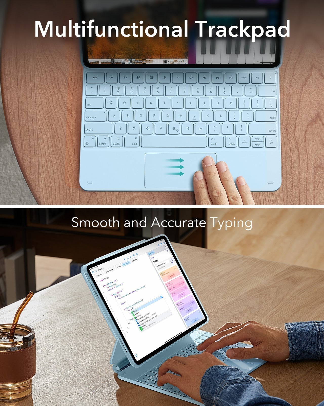 iPad Pro 13ʺ (2025) Bundle Rebound Magnetic Keyboard Case 360 & Armorite Screen Protectors  - US Layout-Blue ESR ESR
