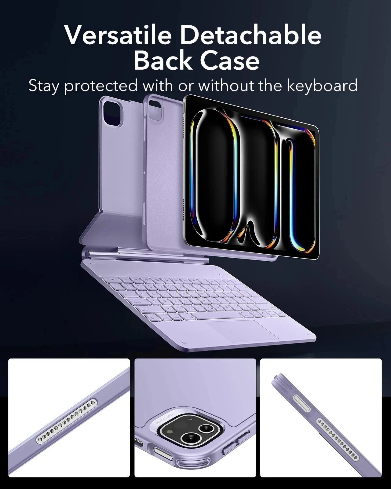 iPad Pro 13″ (2025) Rebound Magnetic Keyboard Case 360 - UK Layout-Purple ESR ESR