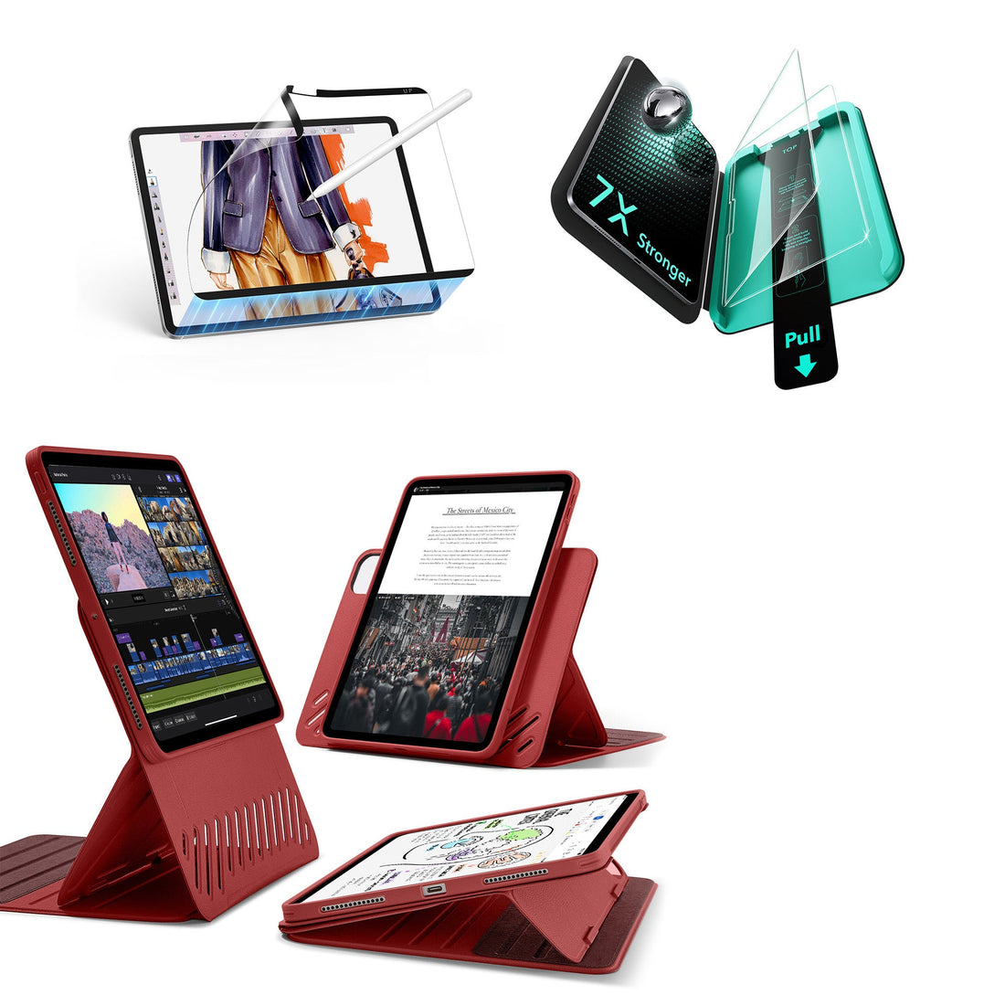 iPad Pro 13" (2025) Shift Transformation Bundle - Red ESR ESR