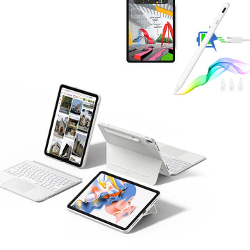 iPad Pro 13" (M4) 2024 Shift Keyboard Case (Detachable) With Pencil Bundle - US Layout - White ESR ESR