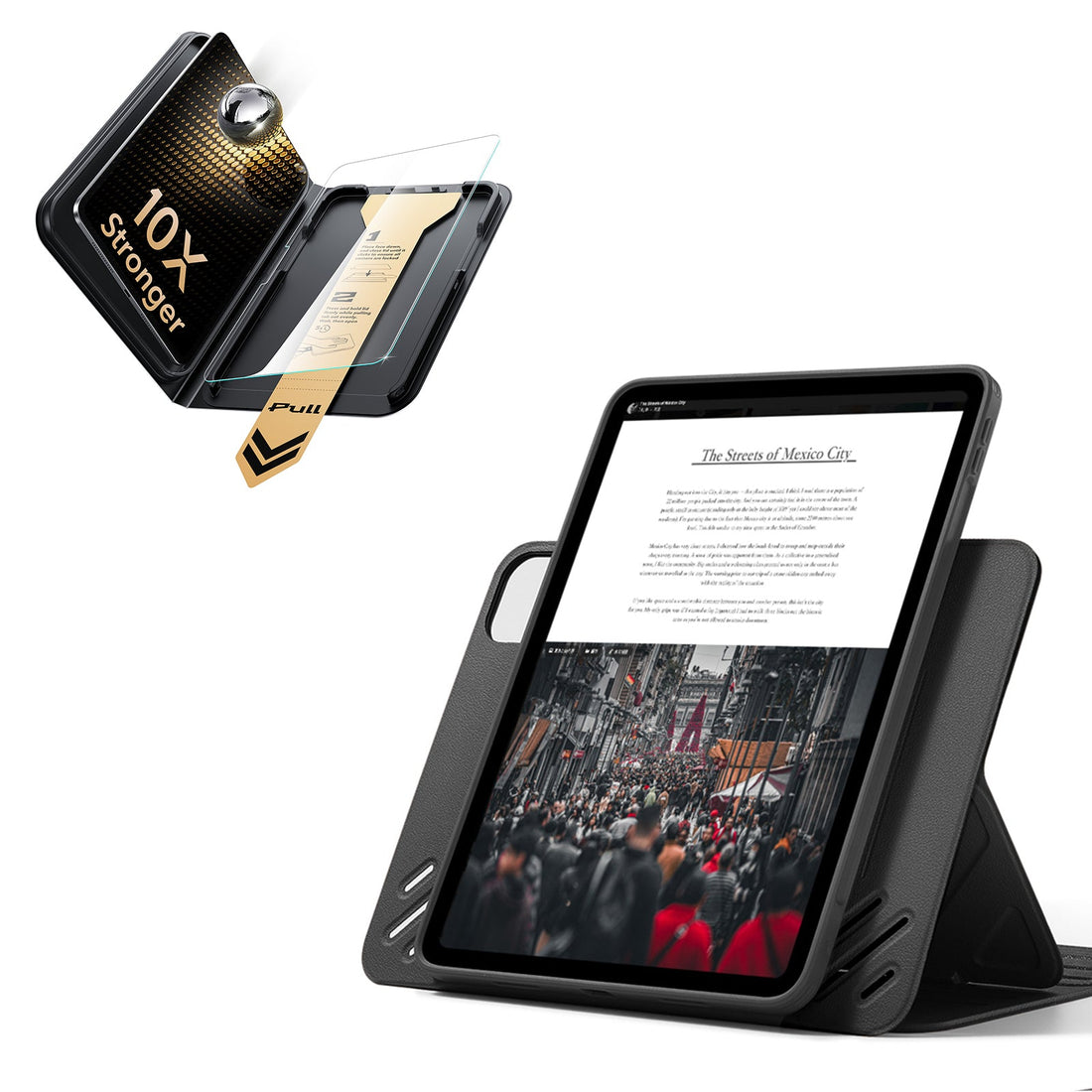 iPad Pro 13" (M5) 2025 Bundle Shift Magnetic Case & Armorite Pro Screen Protector With UltraFit Tray - Black