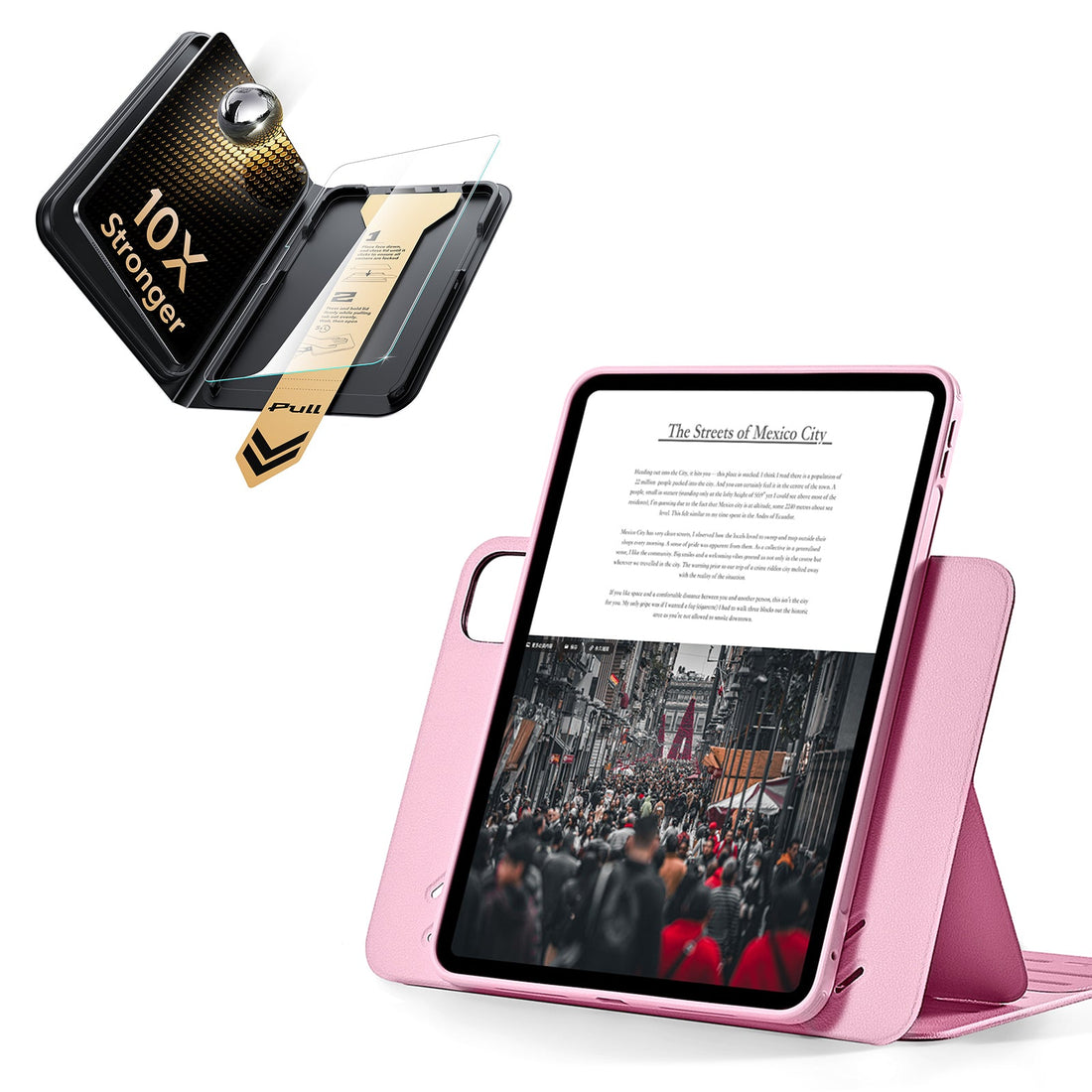 iPad Pro 13" (M5) 2025 Bundle Shift Magnetic Case & Armorite Pro Screen Protector With UltraFit Tray - Pink