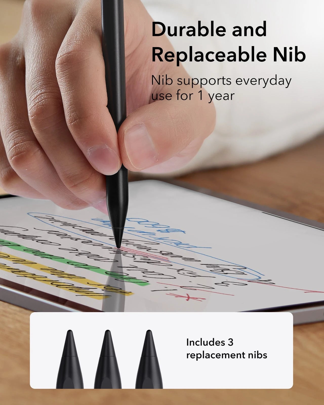 Shift Keyboard Case (Detachable) With Black Pencil Bundle-durable and replaceable nib