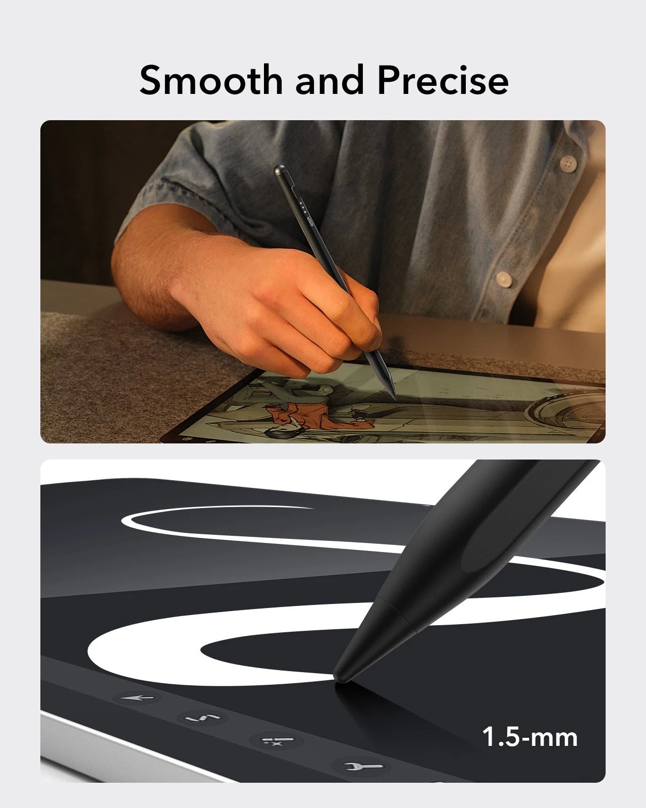 Shift Keyboard Case (Detachable) With Black Pencil Bundle-smooth and precise